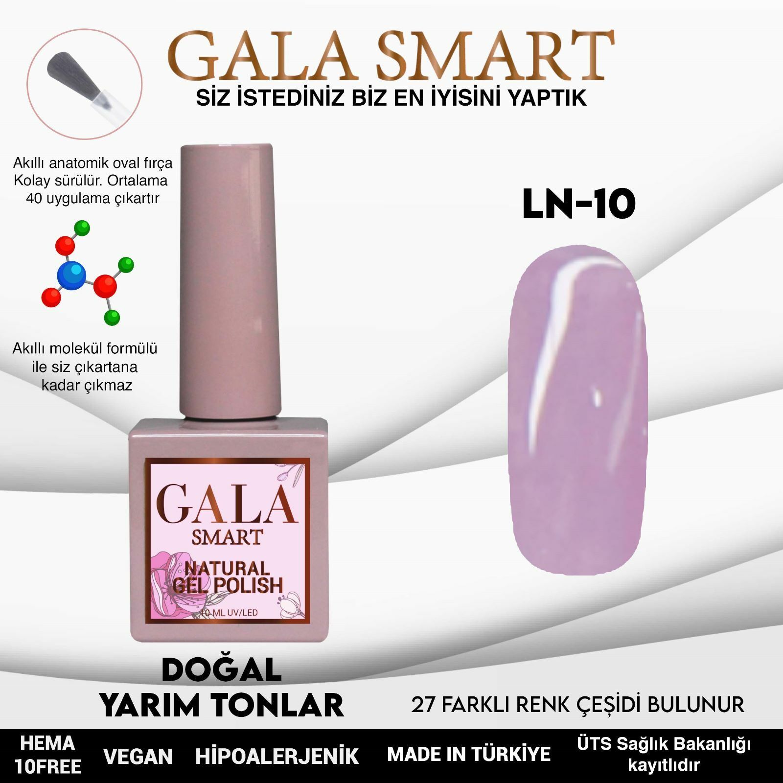 Gala smart natural kalıcı oje 10 mle ln10