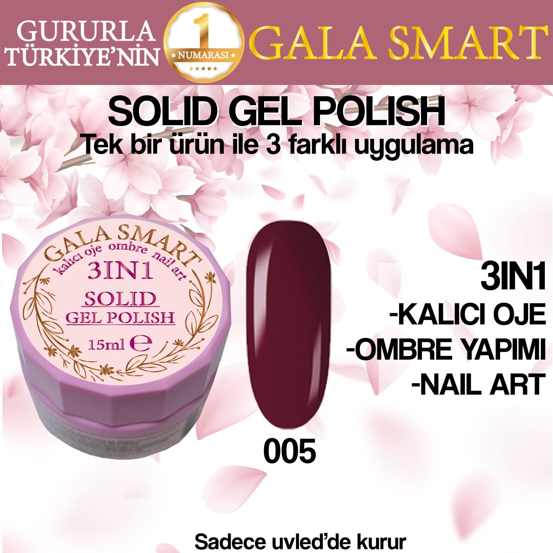 Gala solıd gel polısh 15 ml no 005