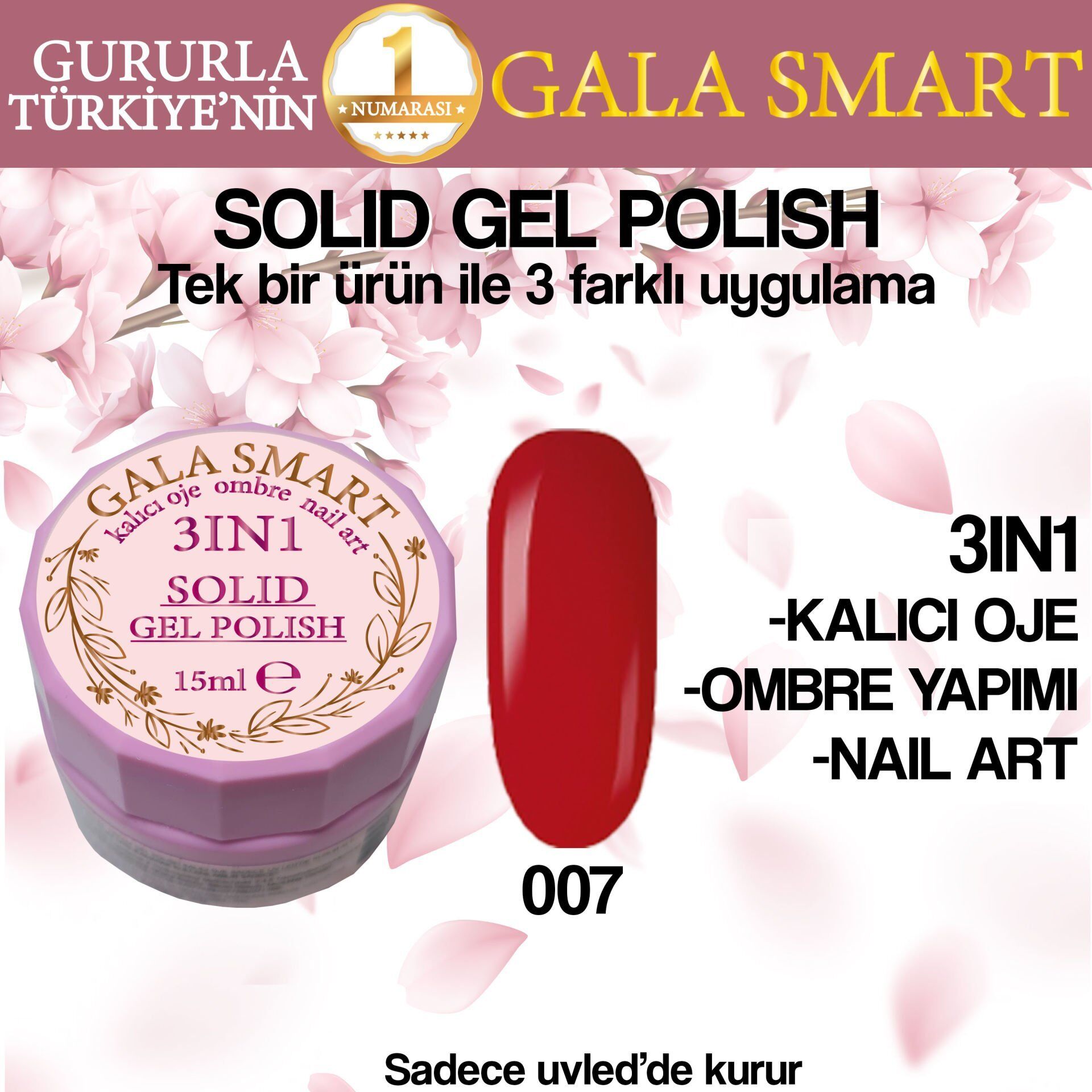 Gala solıd gel polısh 15 ml no 007