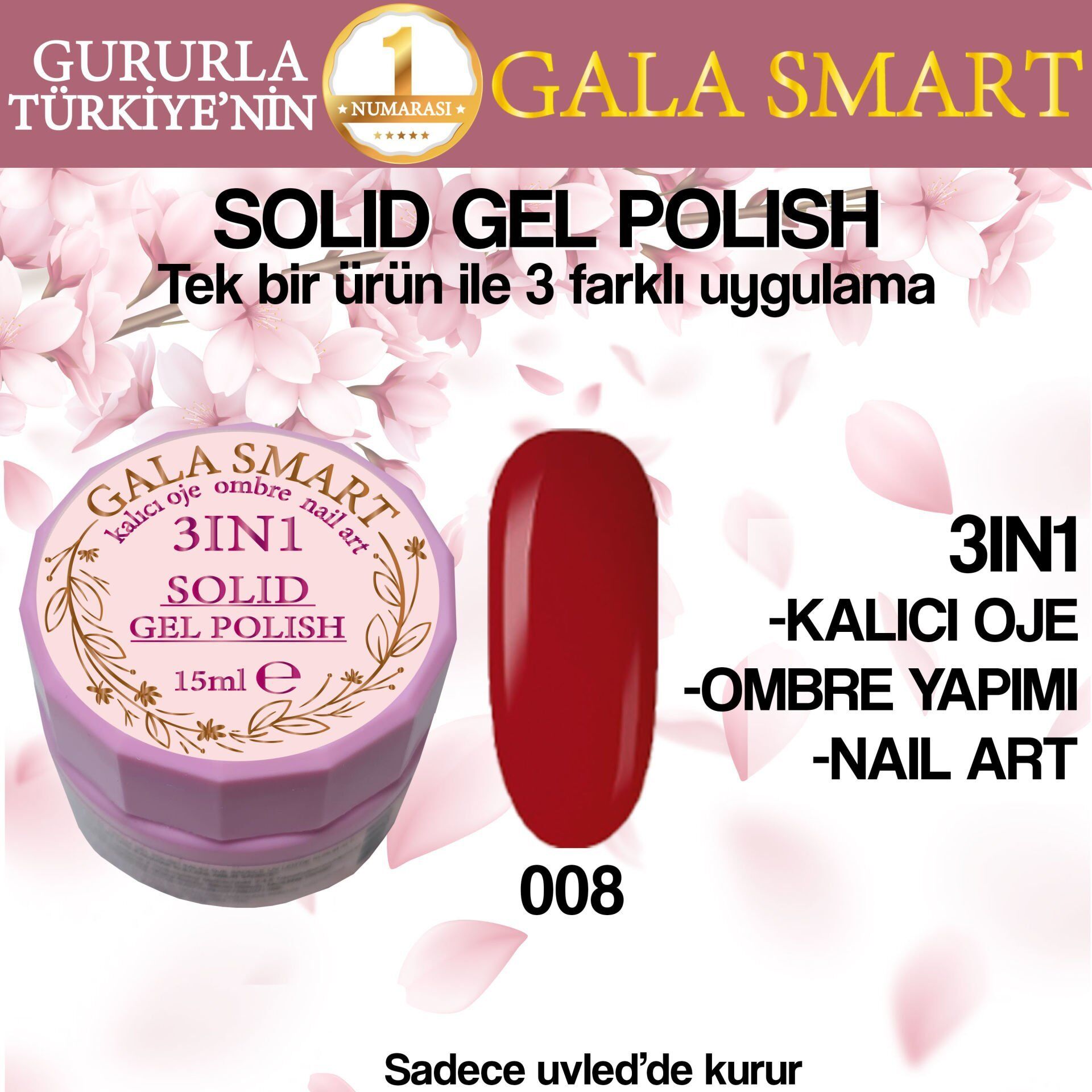 Gala solıd gel polısh 15 ml no 008