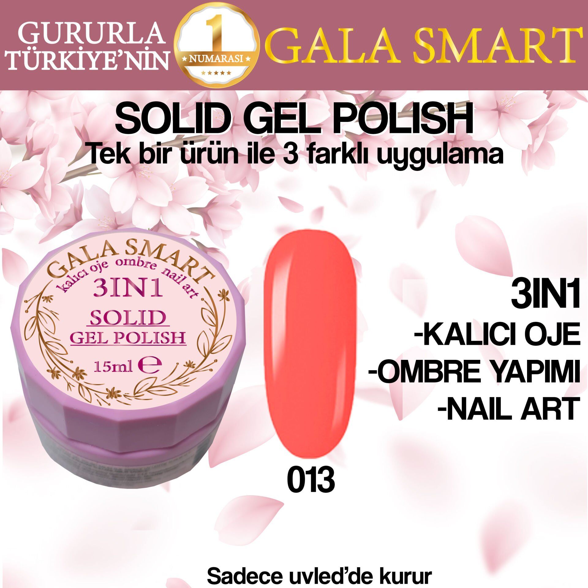 Gala solıd gel polısh 15 ml no 013