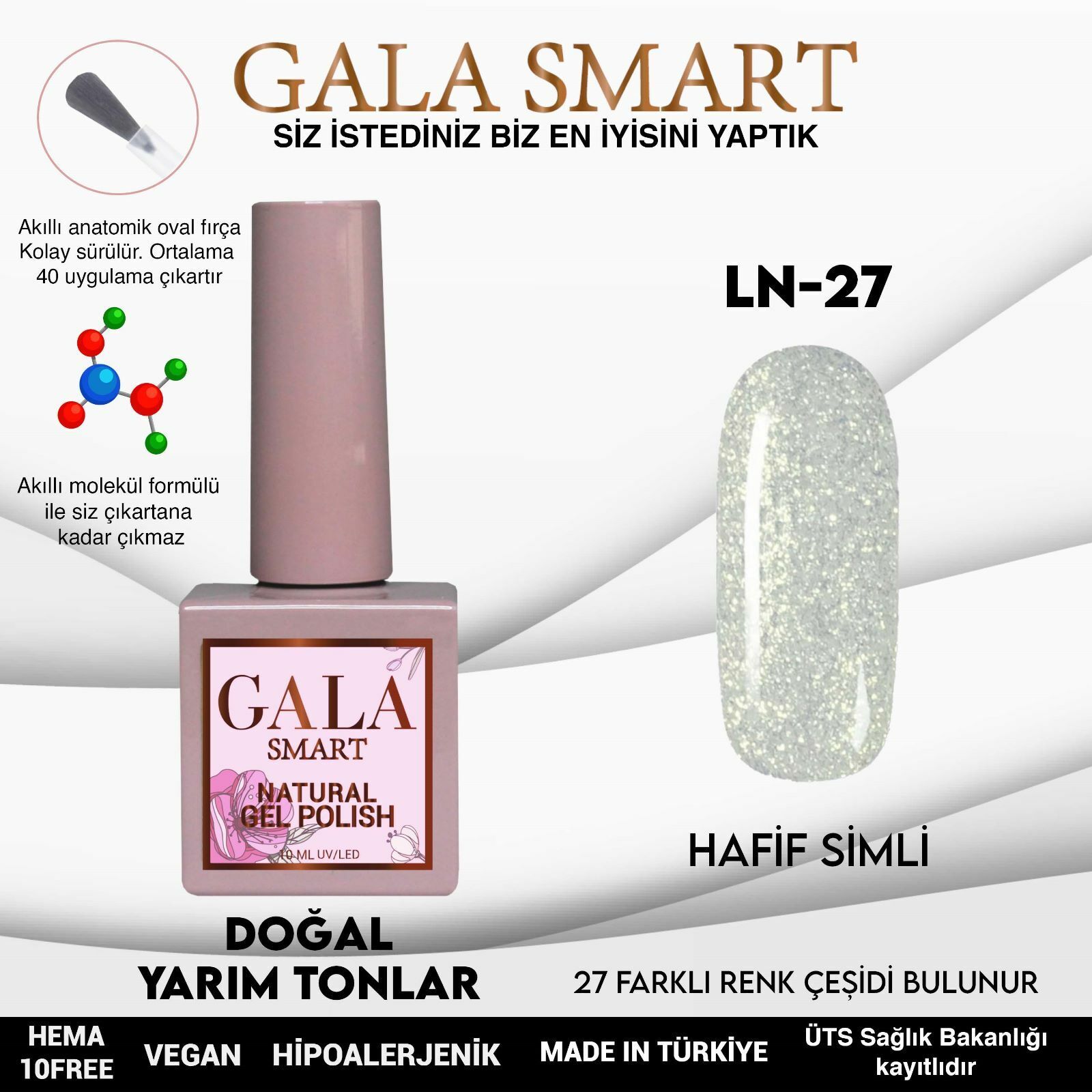 Gala smart natural kalıcı oje 10 mle ln27