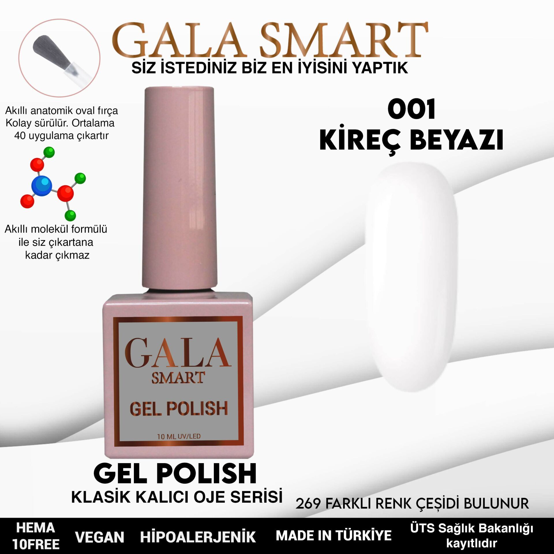 Gala smart classic kalıcı oje 10 mle no:001