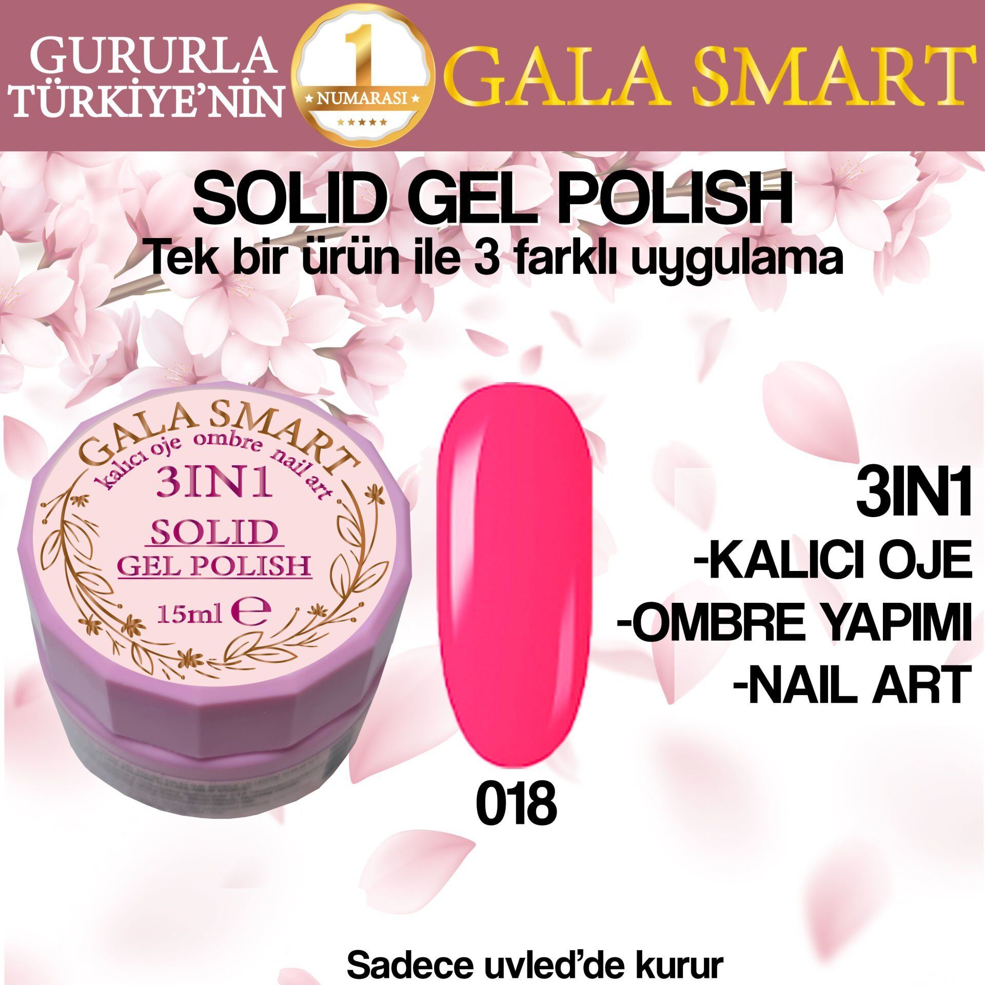 Gala solıd gel polısh 15 ml no 018