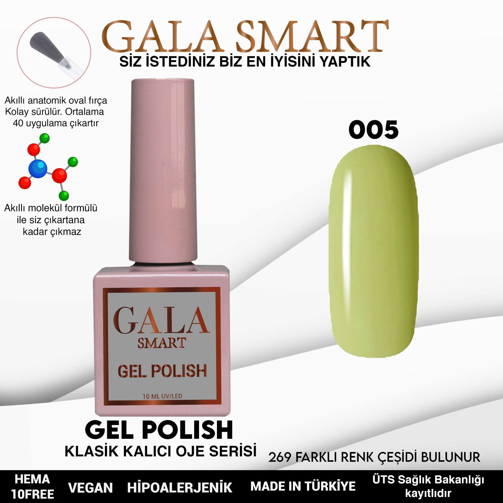 Gala smart classic kalıcı oje 10 mle no:005