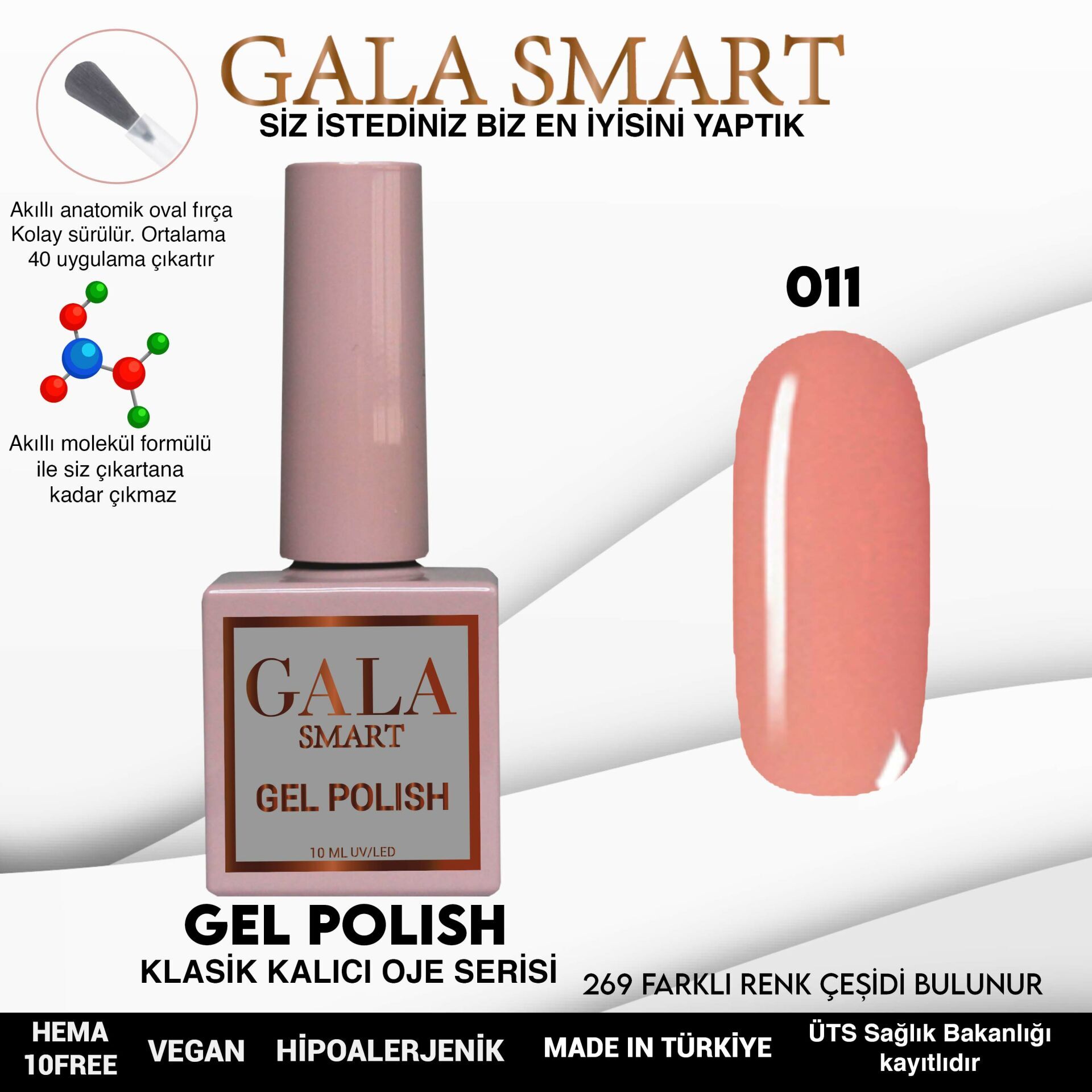 Gala smart classic kalıcı oje 10 mle no:011