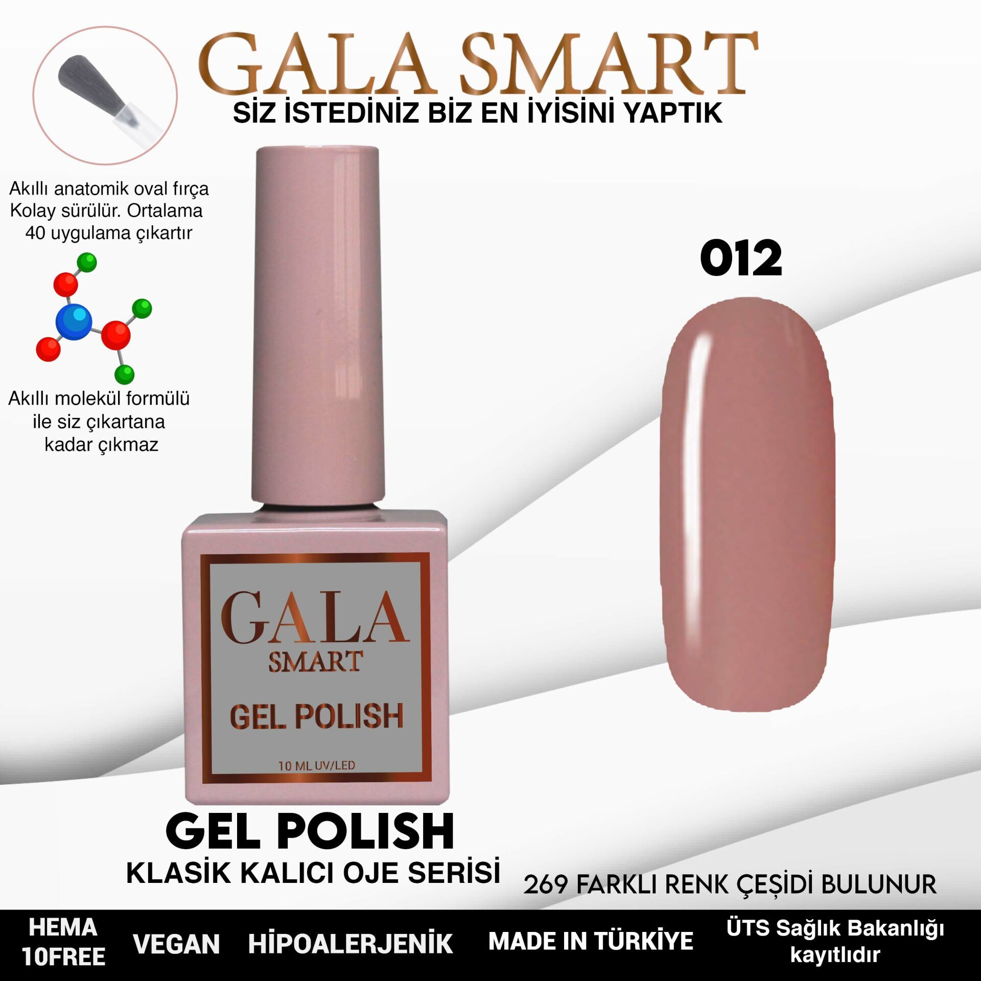 Gala smart classic kalıcı oje 10 mle no:012