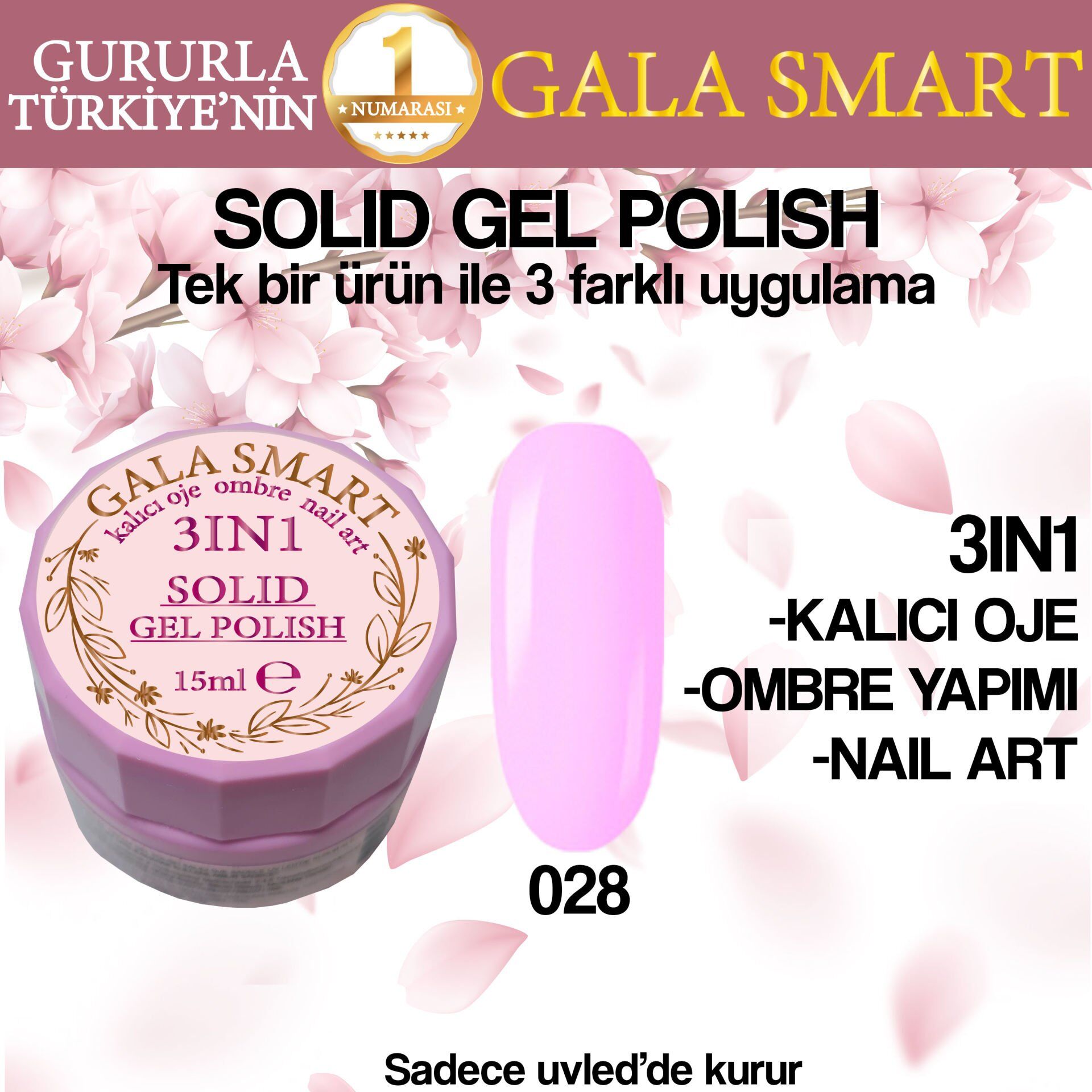 Gala solıd gel polısh 15 ml no 028