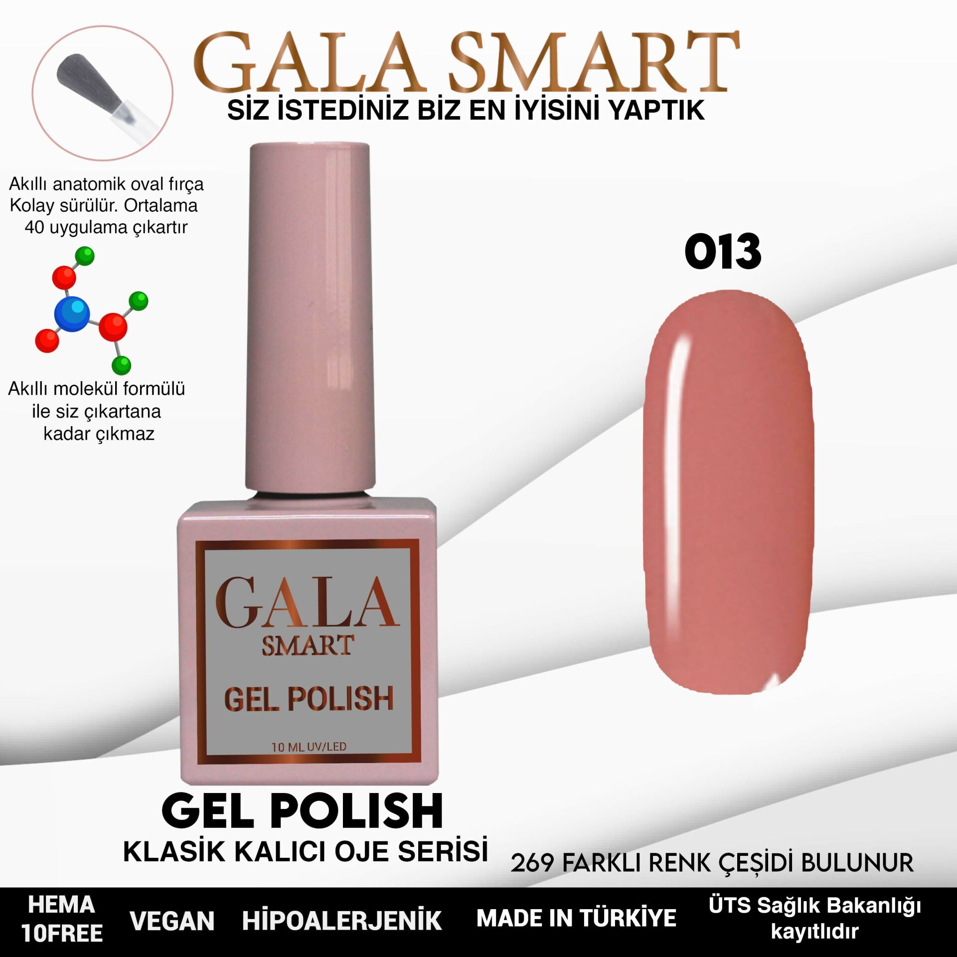 Gala smart classic kalıcı oje 10 mle no:013