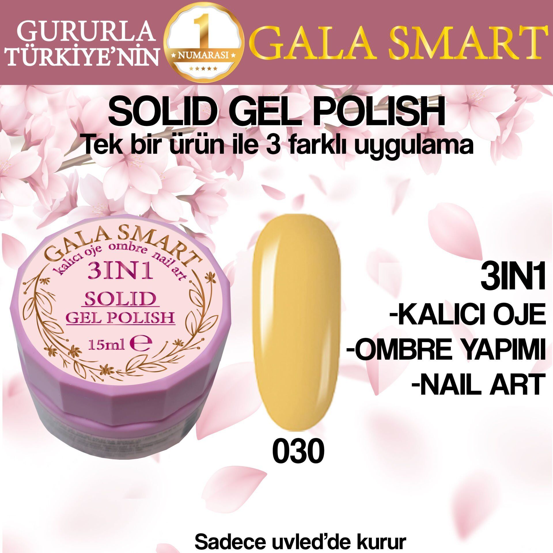 Gala solıd gel polısh 15 ml no 030