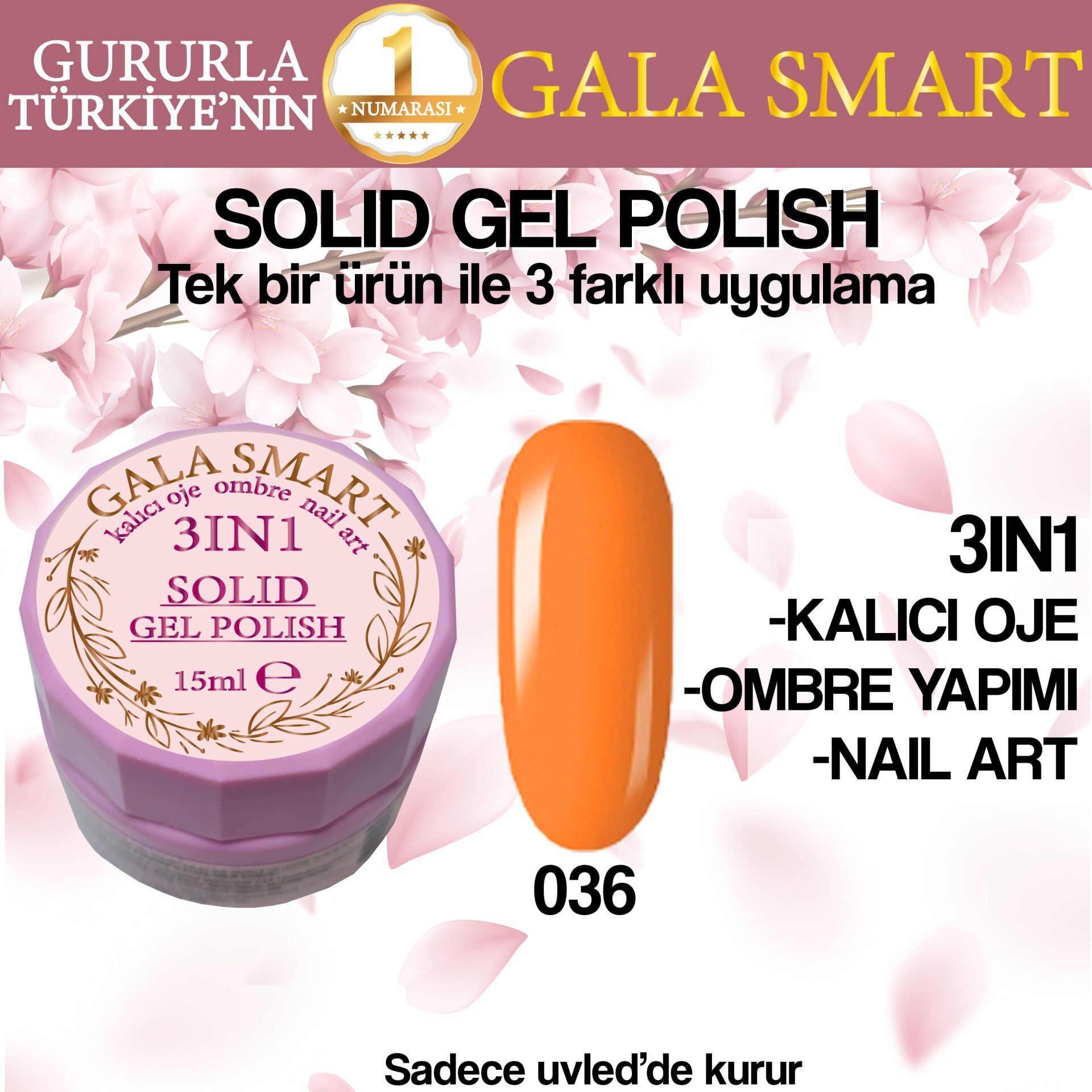 Gala solıd gel polısh 15 ml no 036