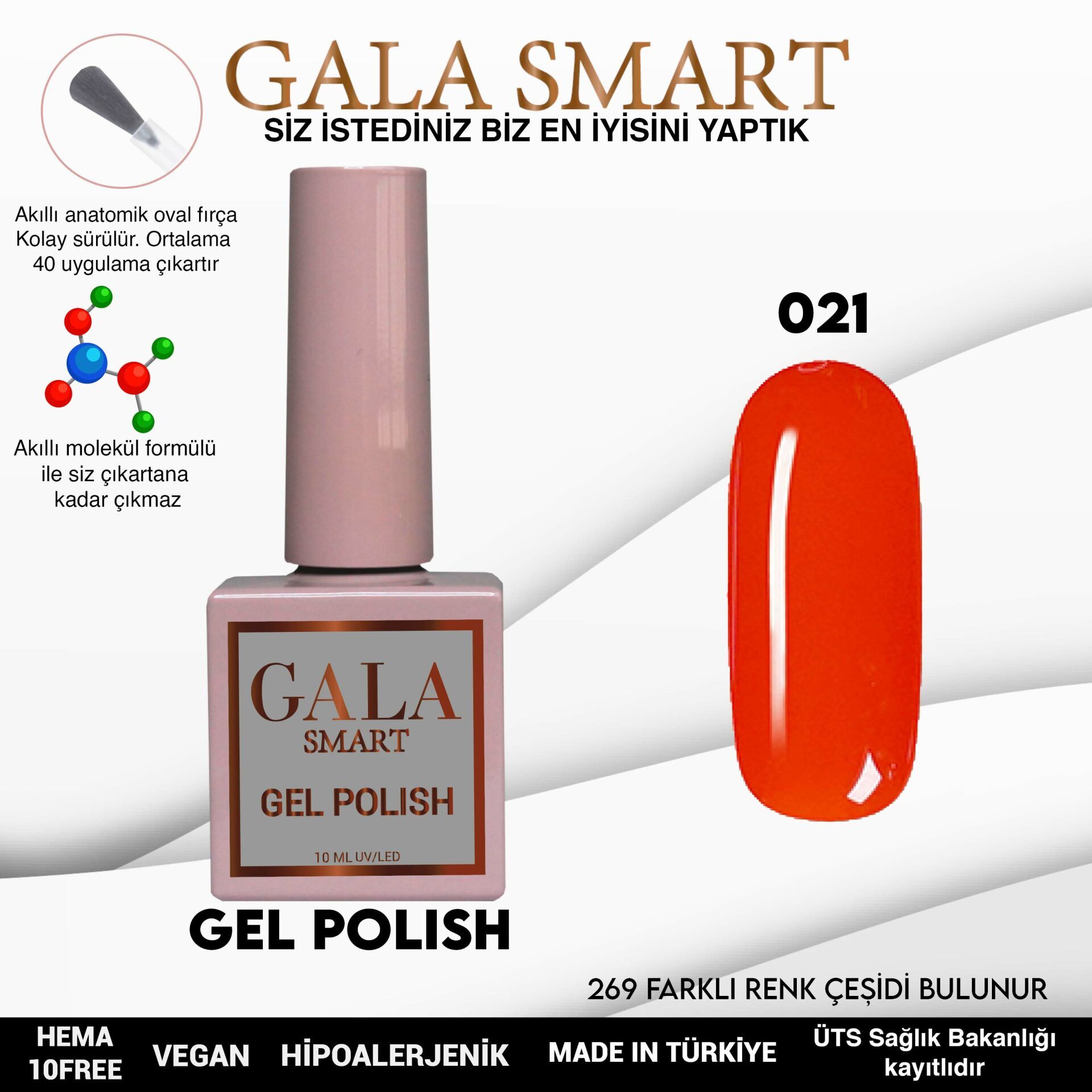 Gala smart classic kalıcı oje 10 mle no:021