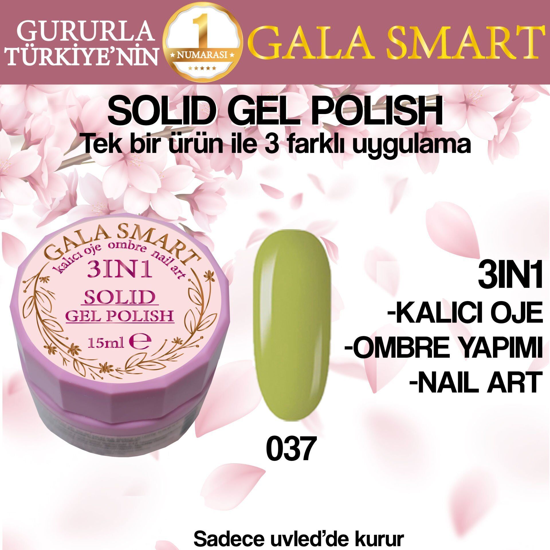 Gala solıd gel polısh 15 ml no 037