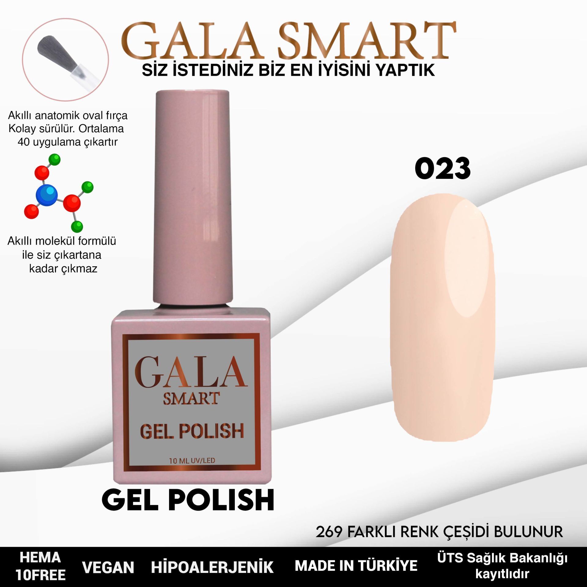 Gala smart classic kalıcı oje 10 mle no:023