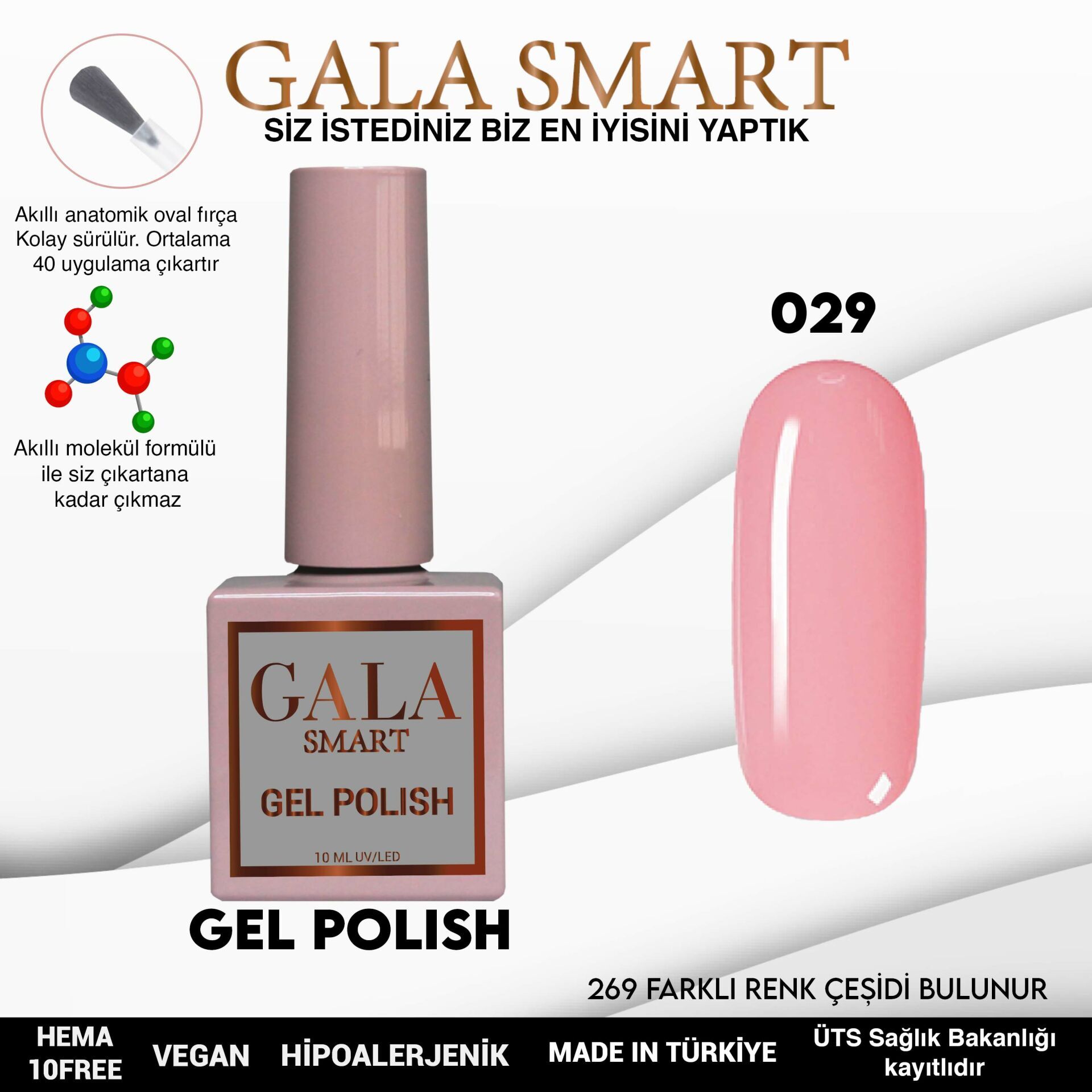 Gala smart classic kalıcı oje 10 mle no:029
