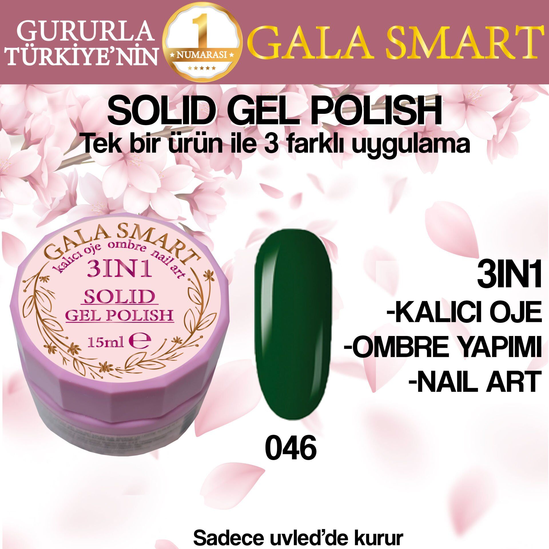 Gala solıd gel polısh 15 ml no 046