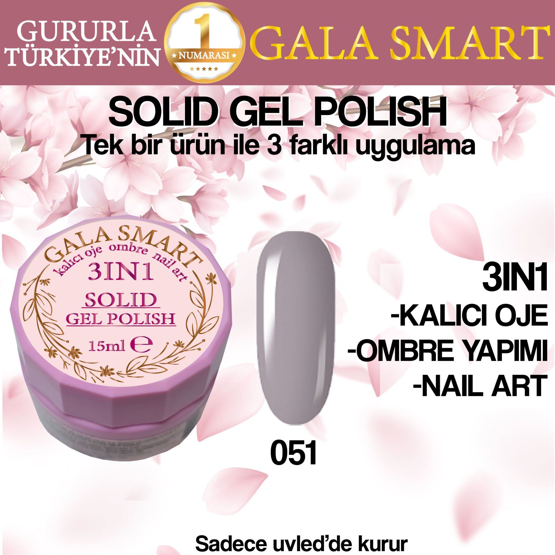 GALA SOLID GEL POLISH 15 ML NO 051