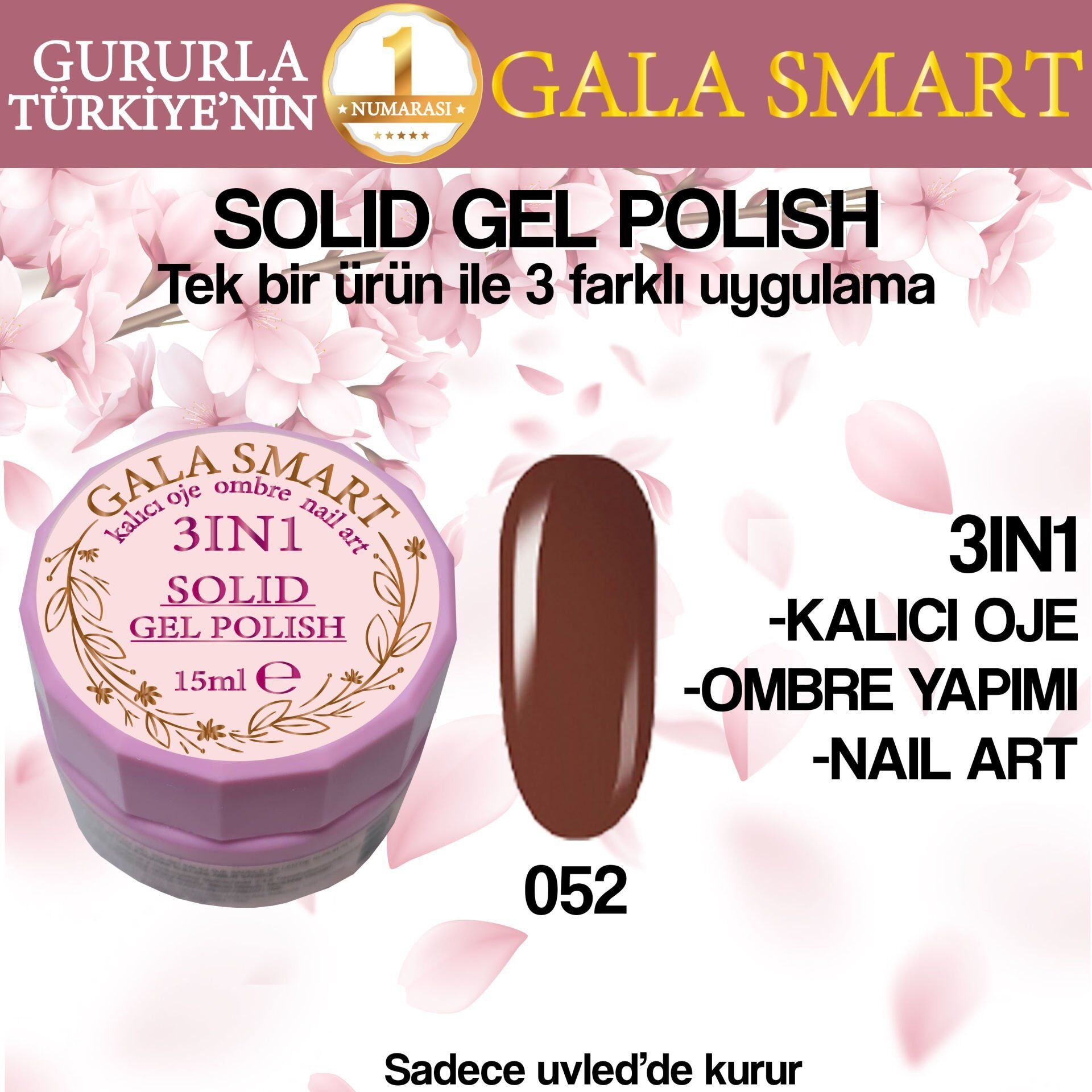 Gala solıd gel polısh 15 ml no 052