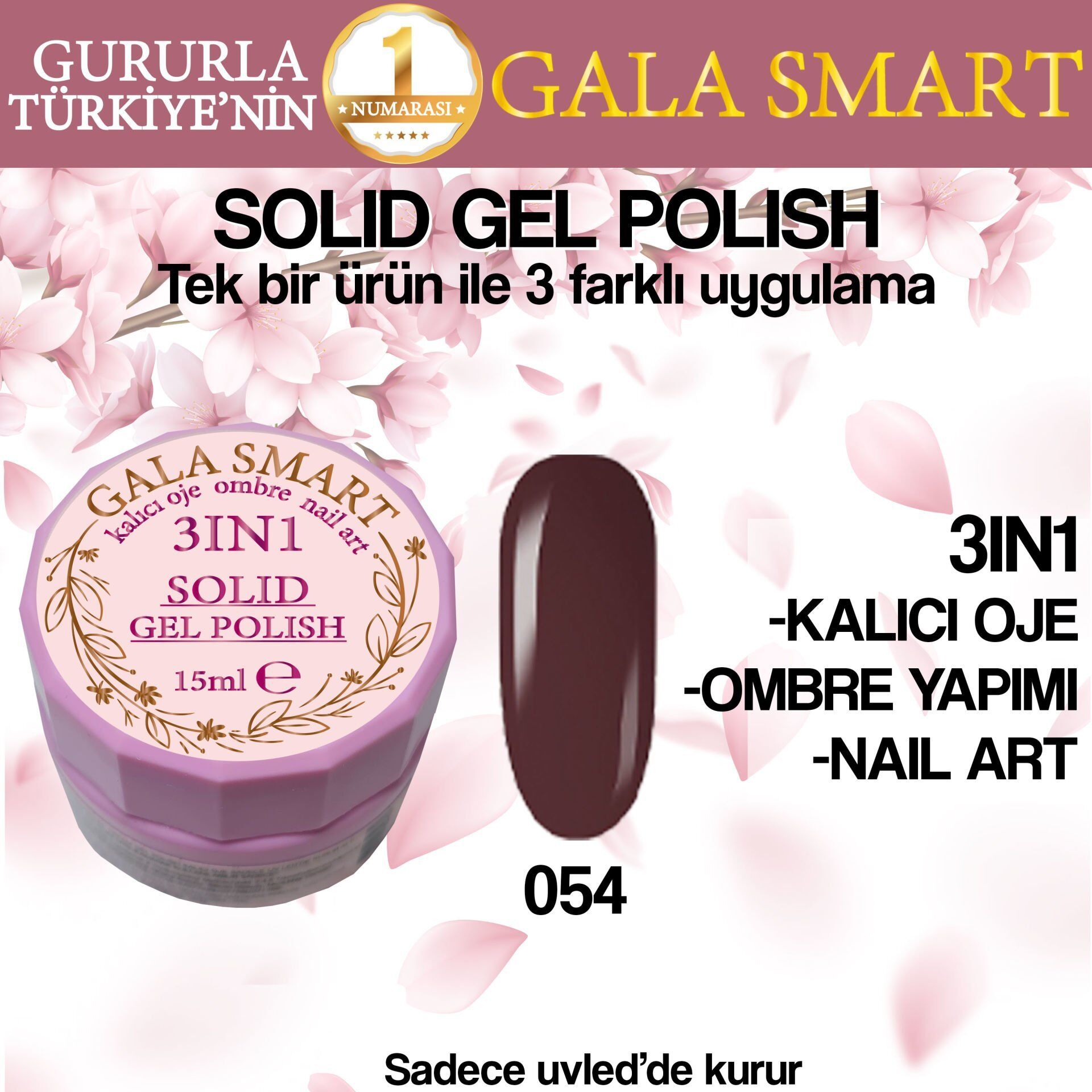 Gala solıd gel polısh 15 ml no 054