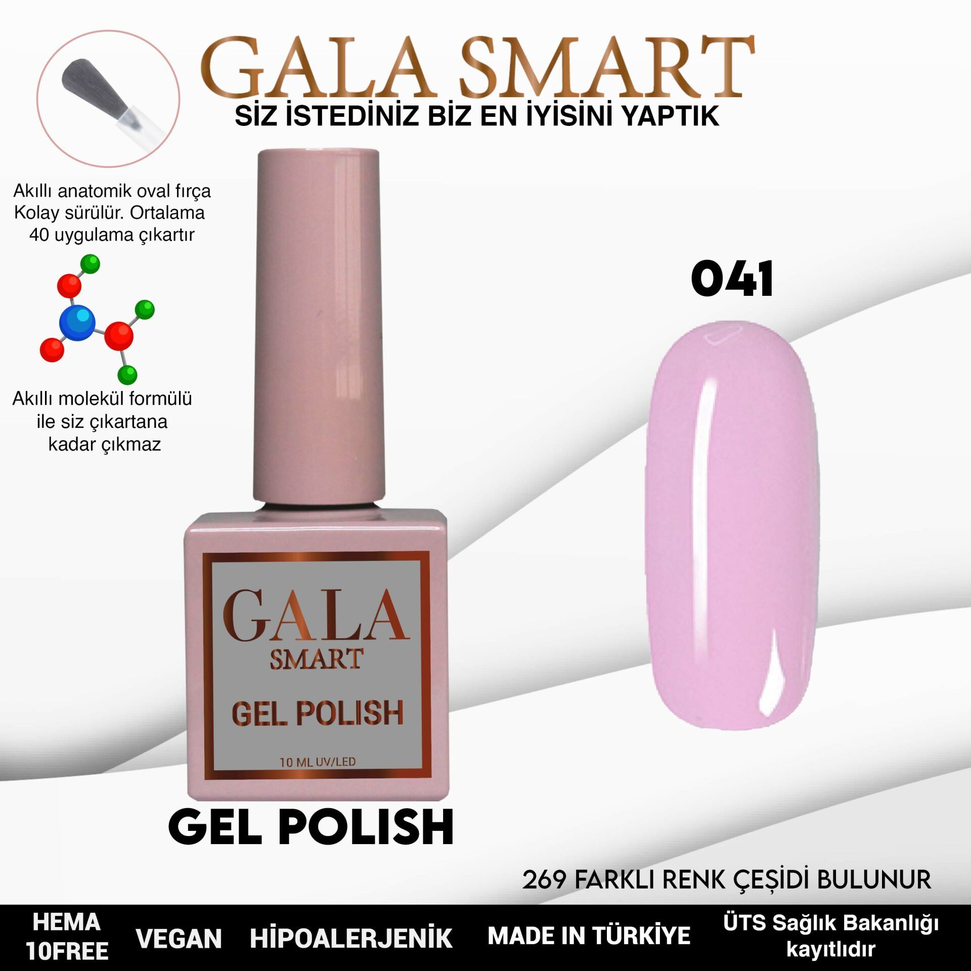 Gala smart classic kalıcı oje 10 mle no:041