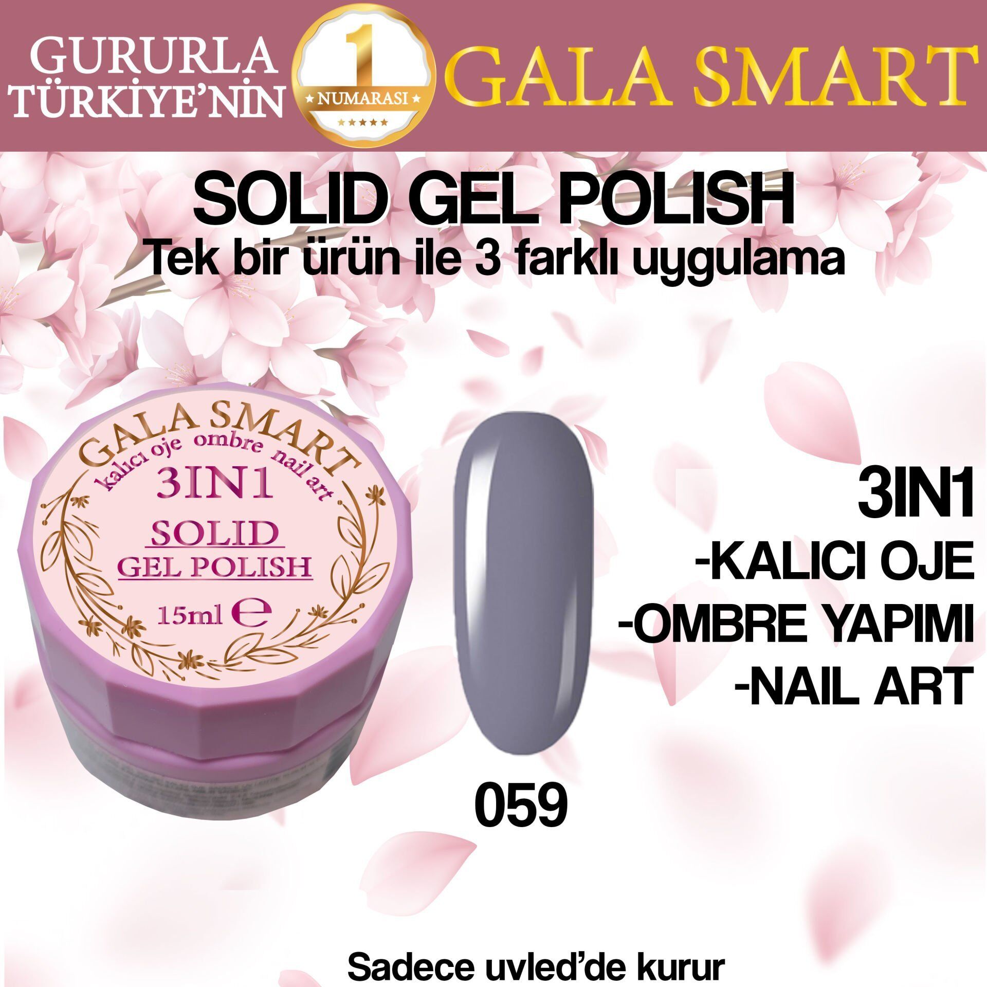 Gala solıd gel polısh  15 ml no 059