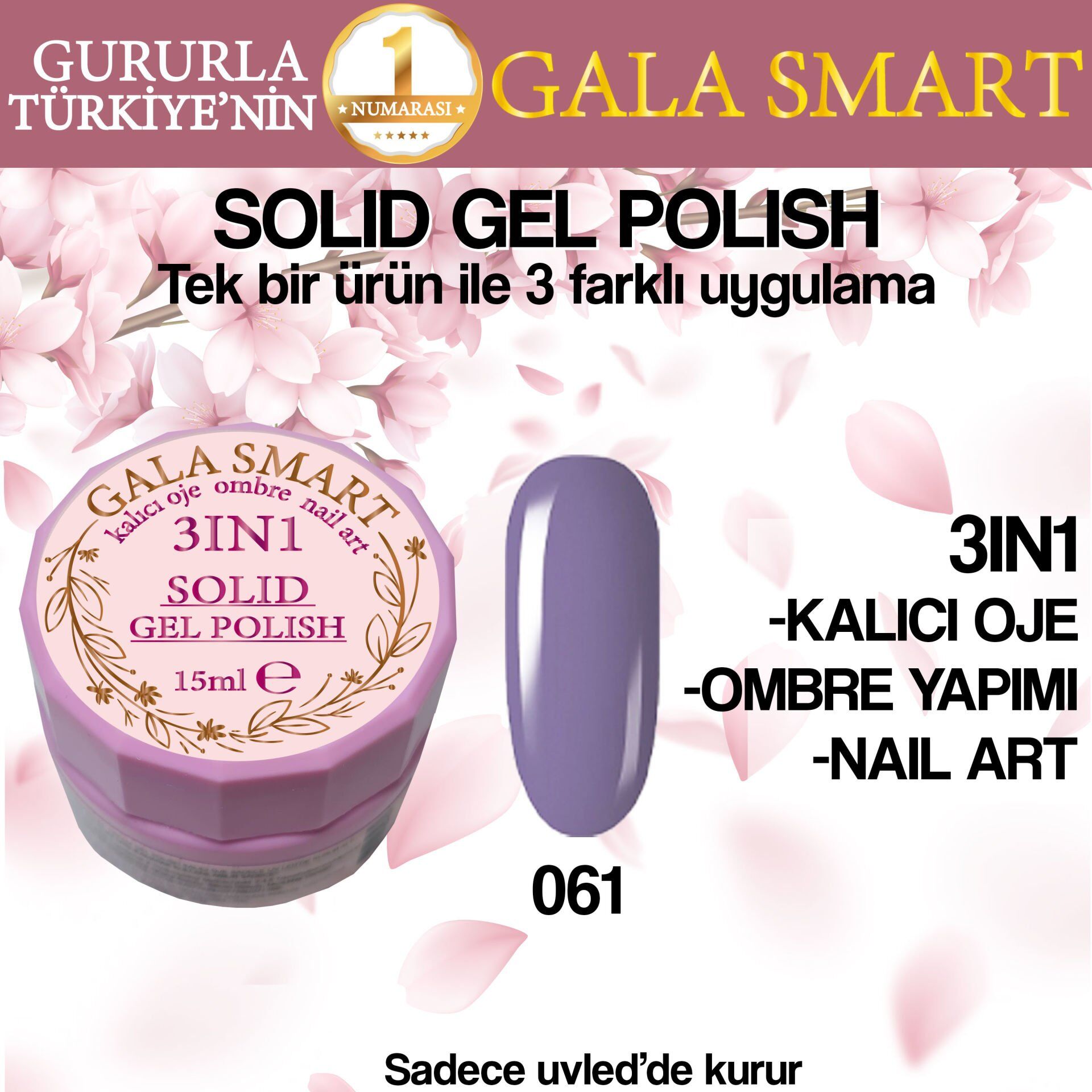 Gala solıd gel polısh 15 ml no 061