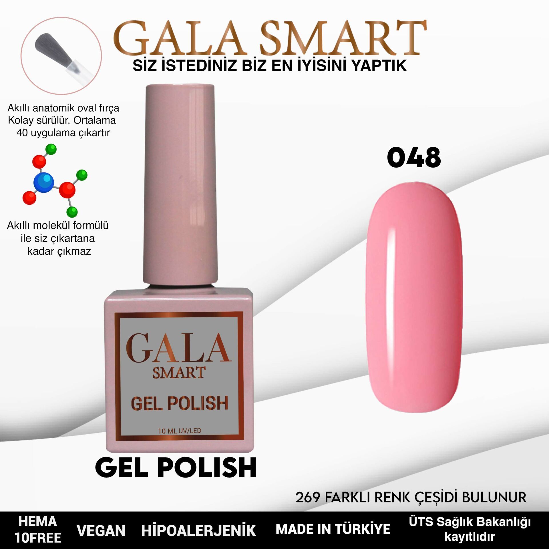 Gala smart classic kalıcı oje 10 mle no:048