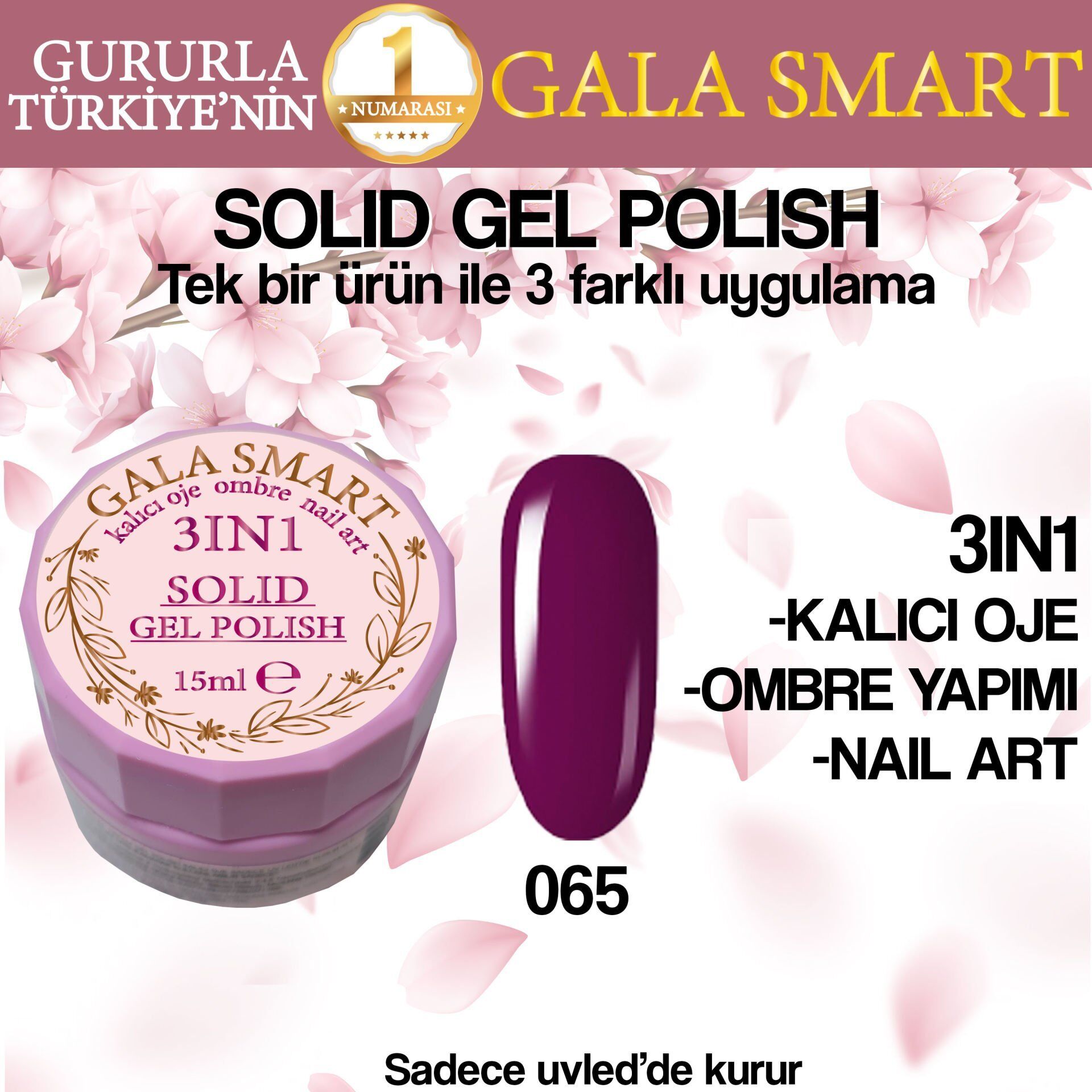 Gala solıd gel polısh 15 ml no 065