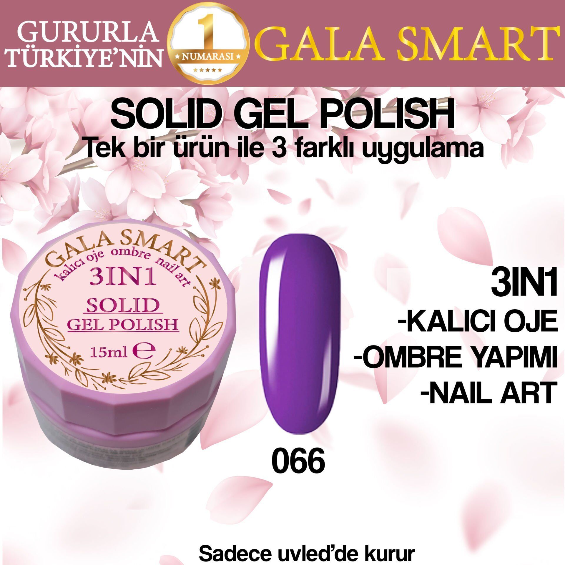 Gala solıd gel polısh 15 ml no 066
