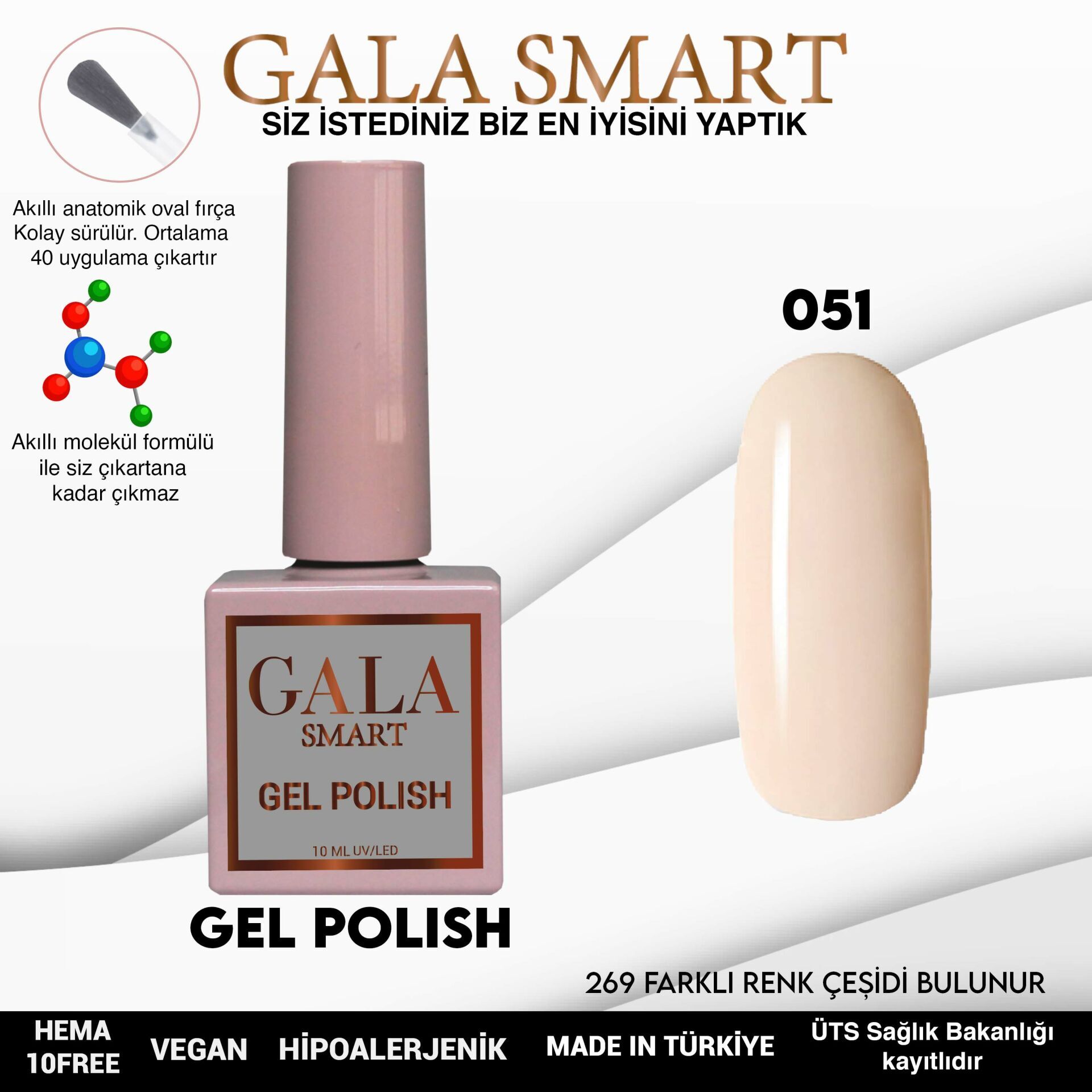 Gala smart classic kalıcı oje 10 mle no:051