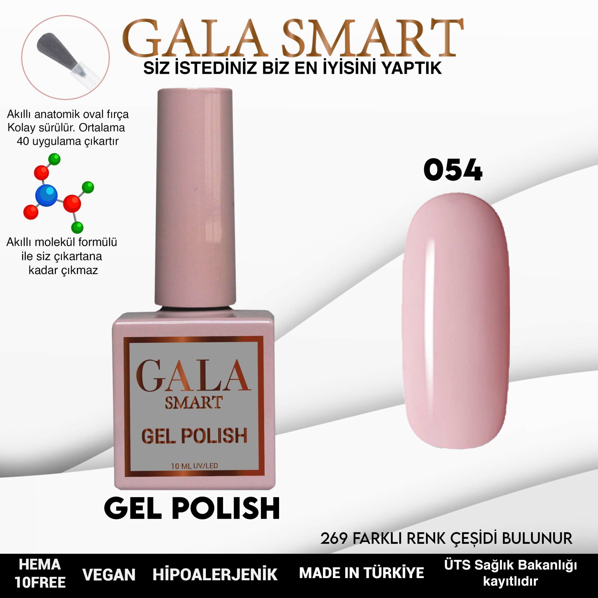 Gala smart classic kalıcı oje 10 mle no:054