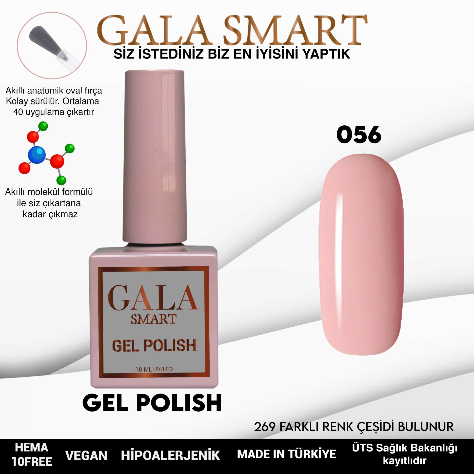 Gala smart classic kalıcı oje 10 mle no:056