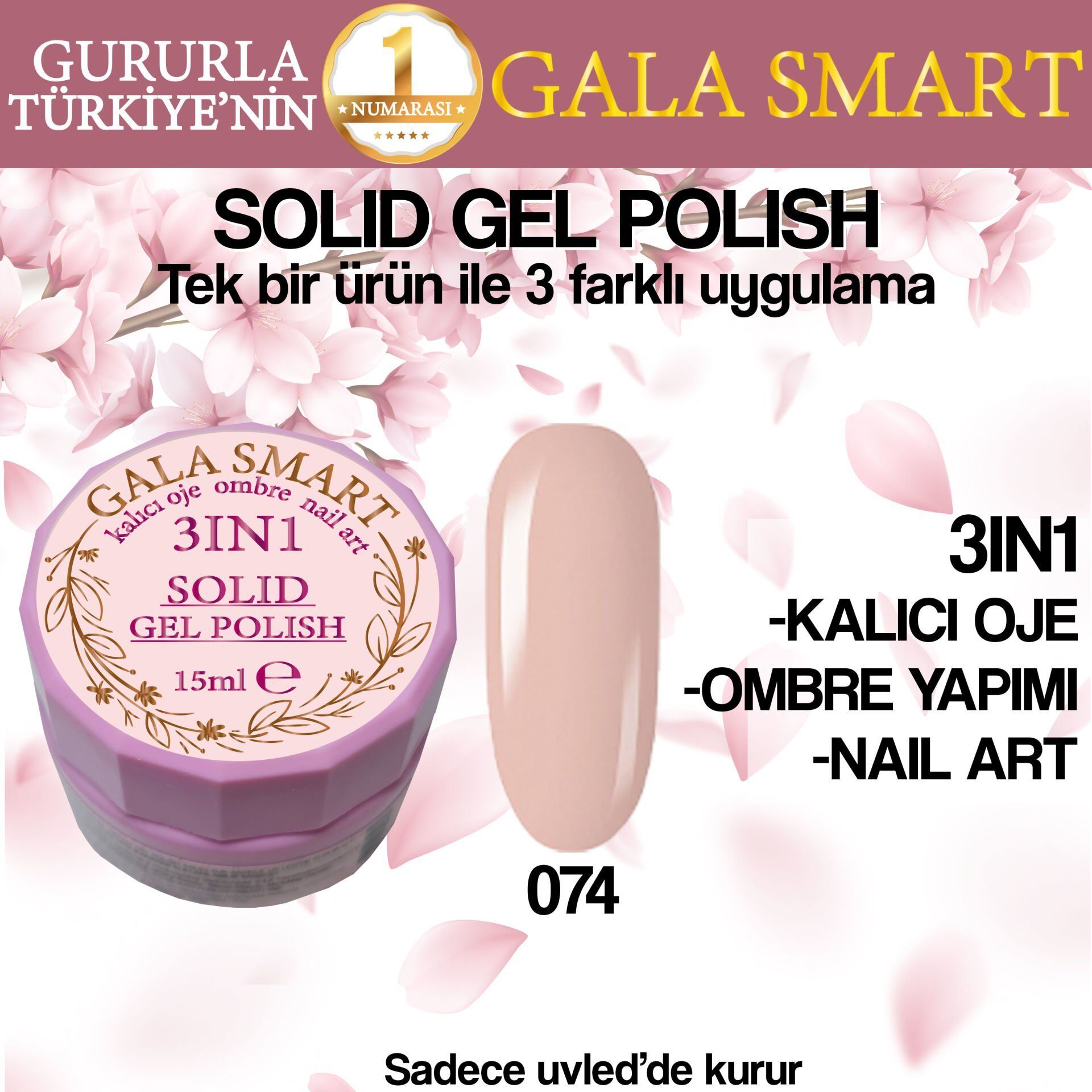 Gala solıd gel polısh 15 ml no 074