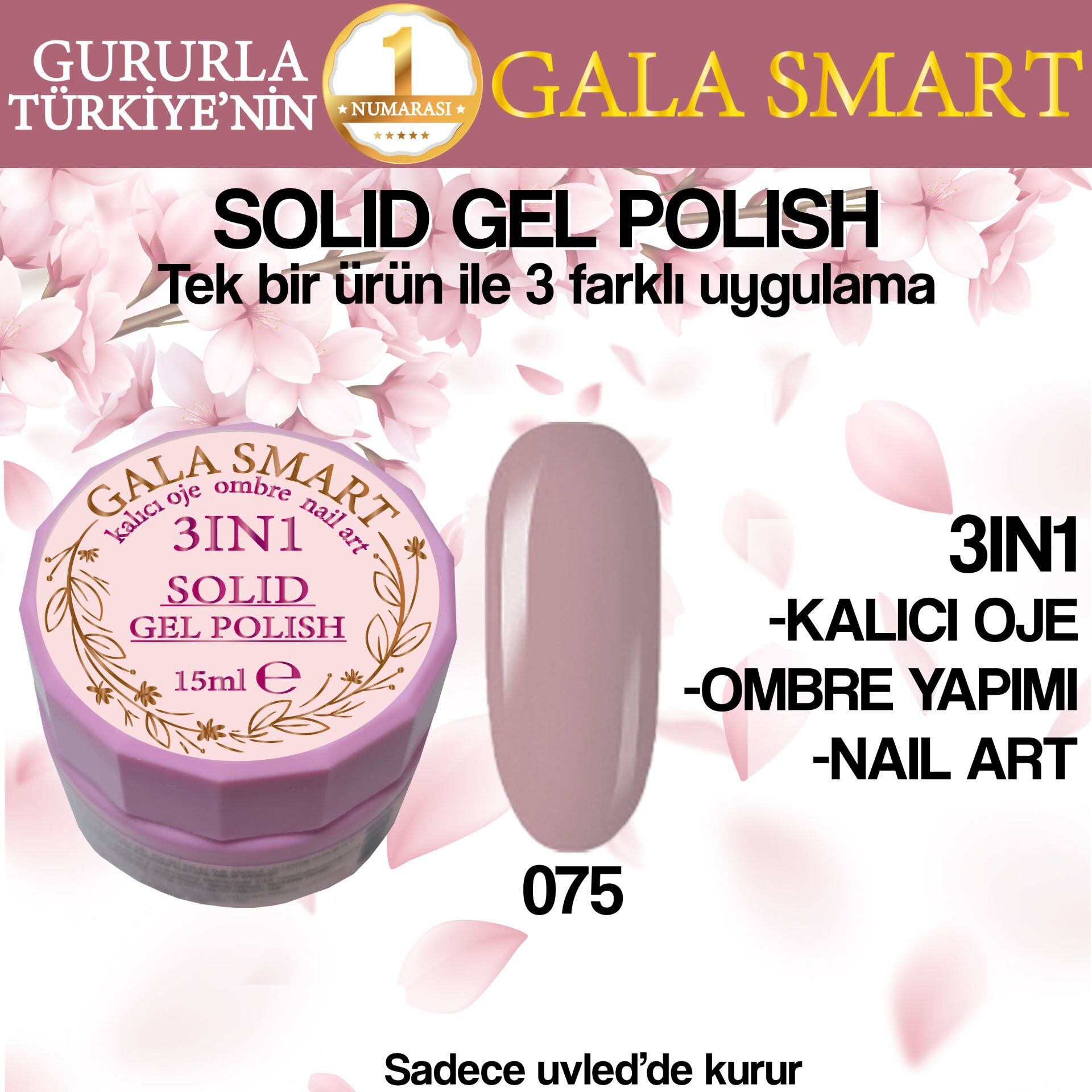Gala solıd gel polısh 15 ml no 075