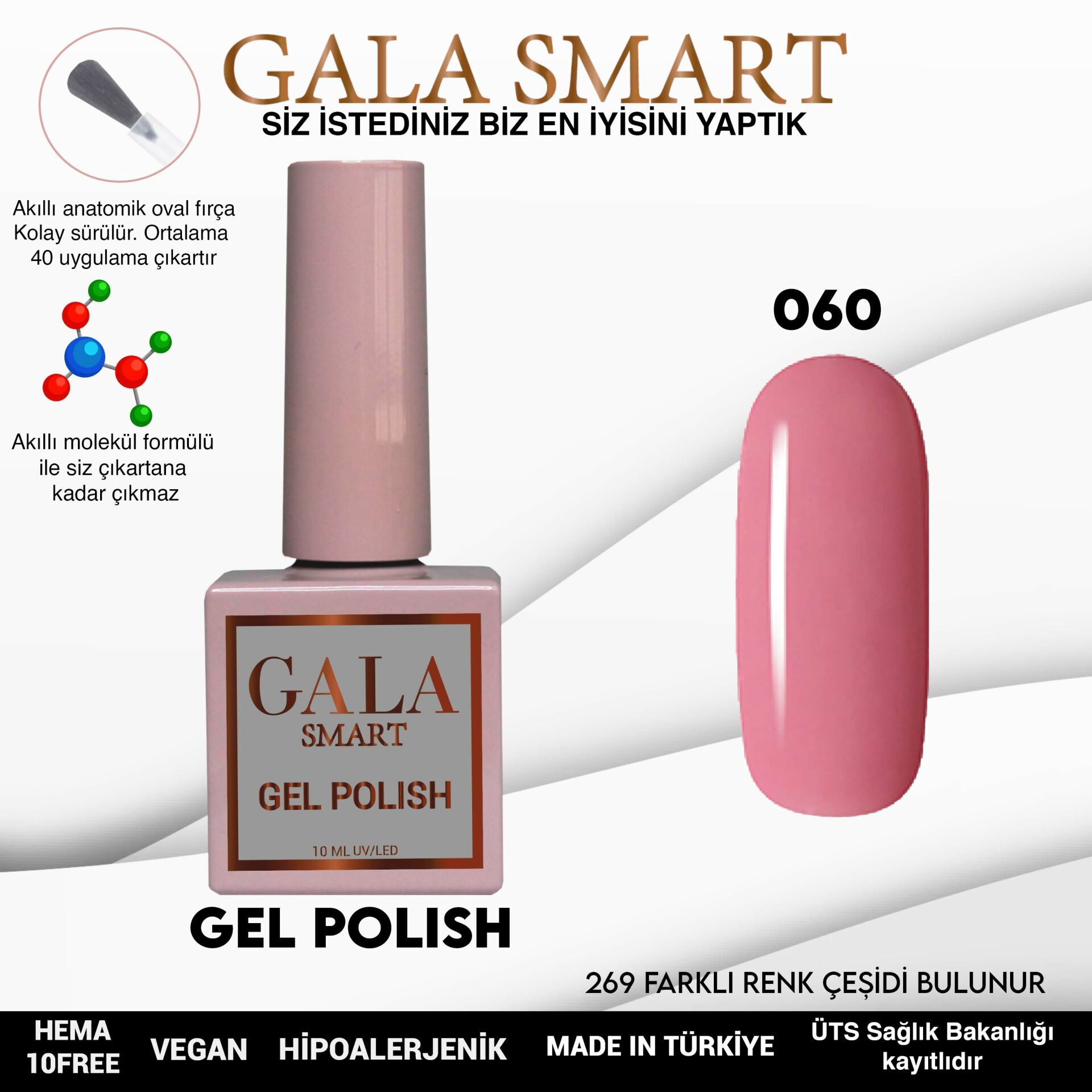 Gala smart classic kalıcı oje 10 mle no:060