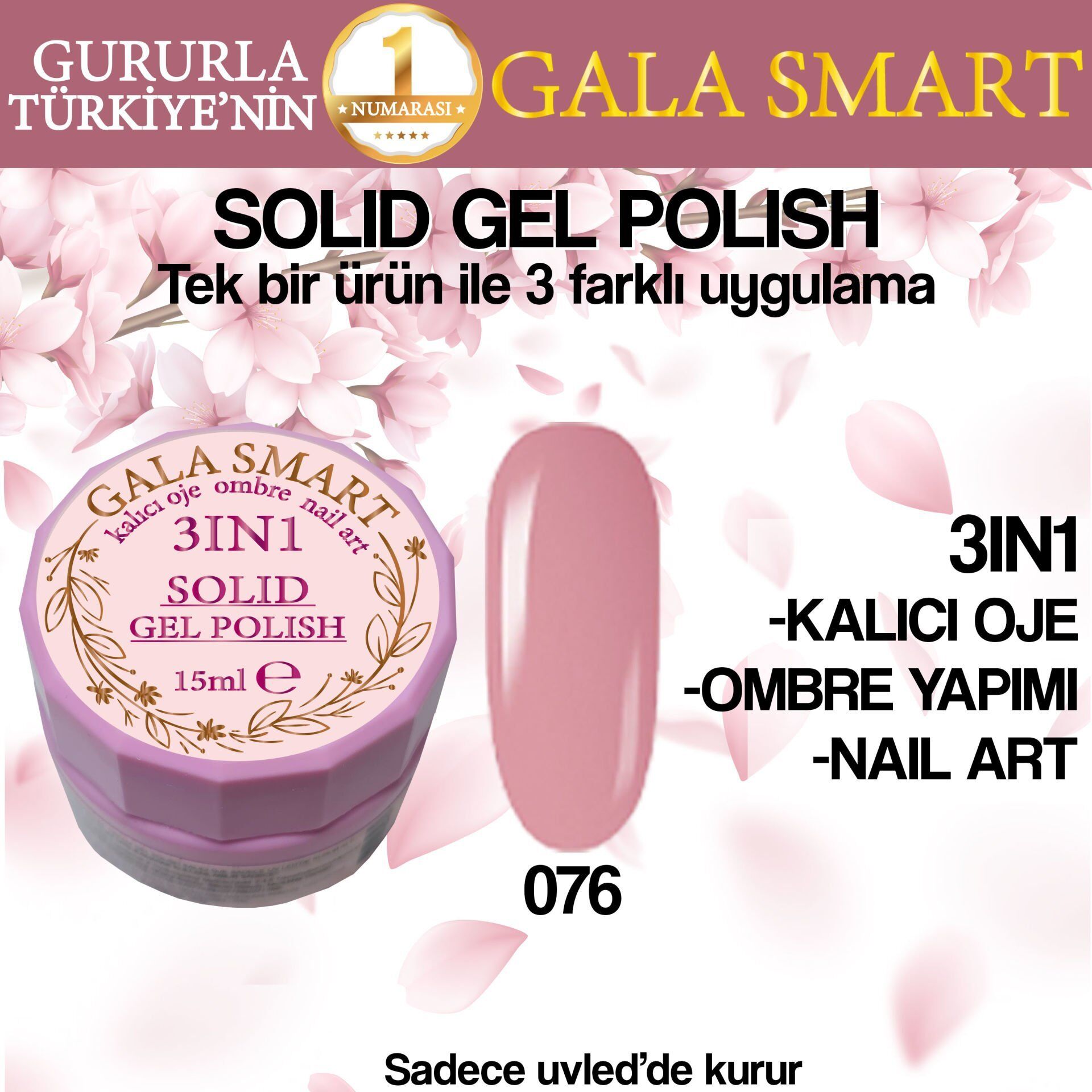 Gala solıd gel polısh 15 ml no 076
