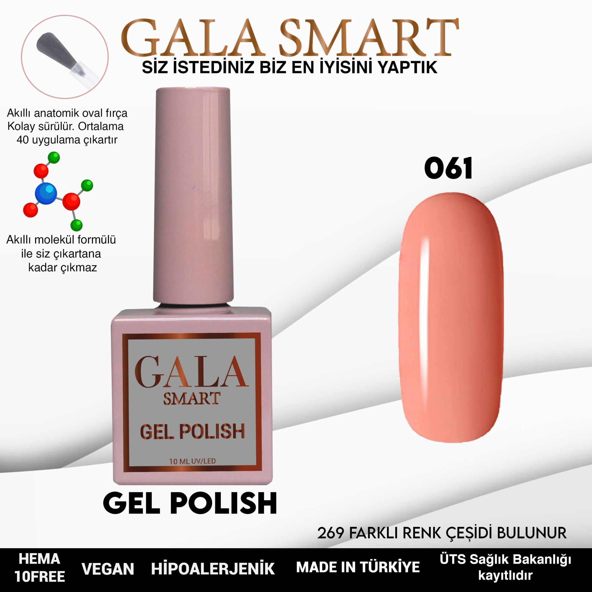 Gala smart classic kalıcı oje 10 mle no:061