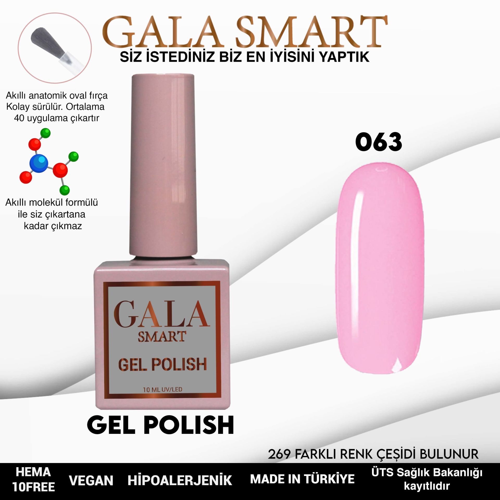 Gala smart classic kalıcı oje 10 mle no:063