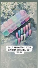 Gala renkli inci tozu avrora 12 li set