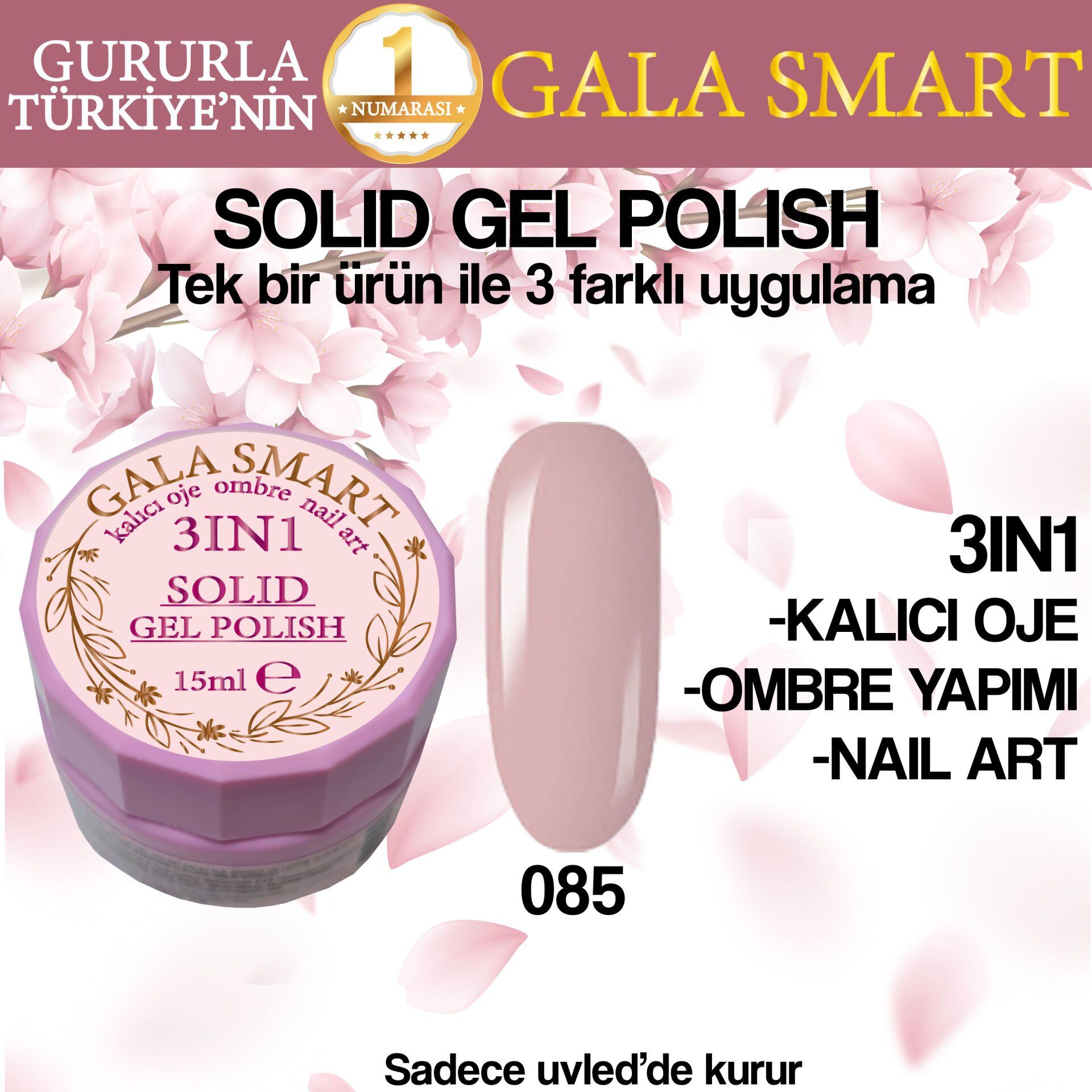 Gala solıd gel polısh 15 ml no 085