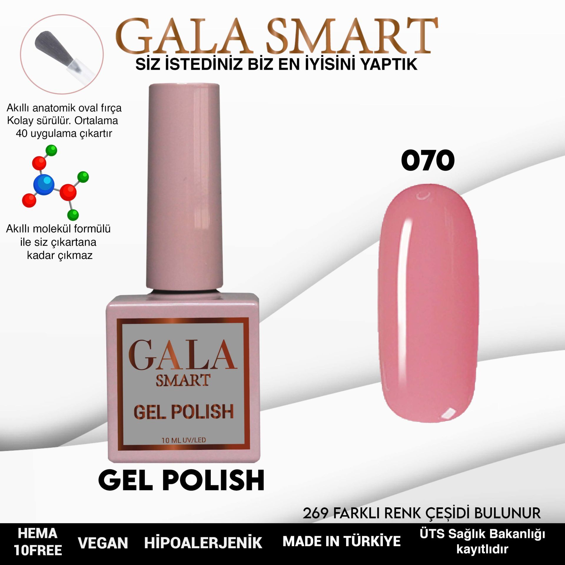 Gala smart classic kalıcı oje 10 mle no:070