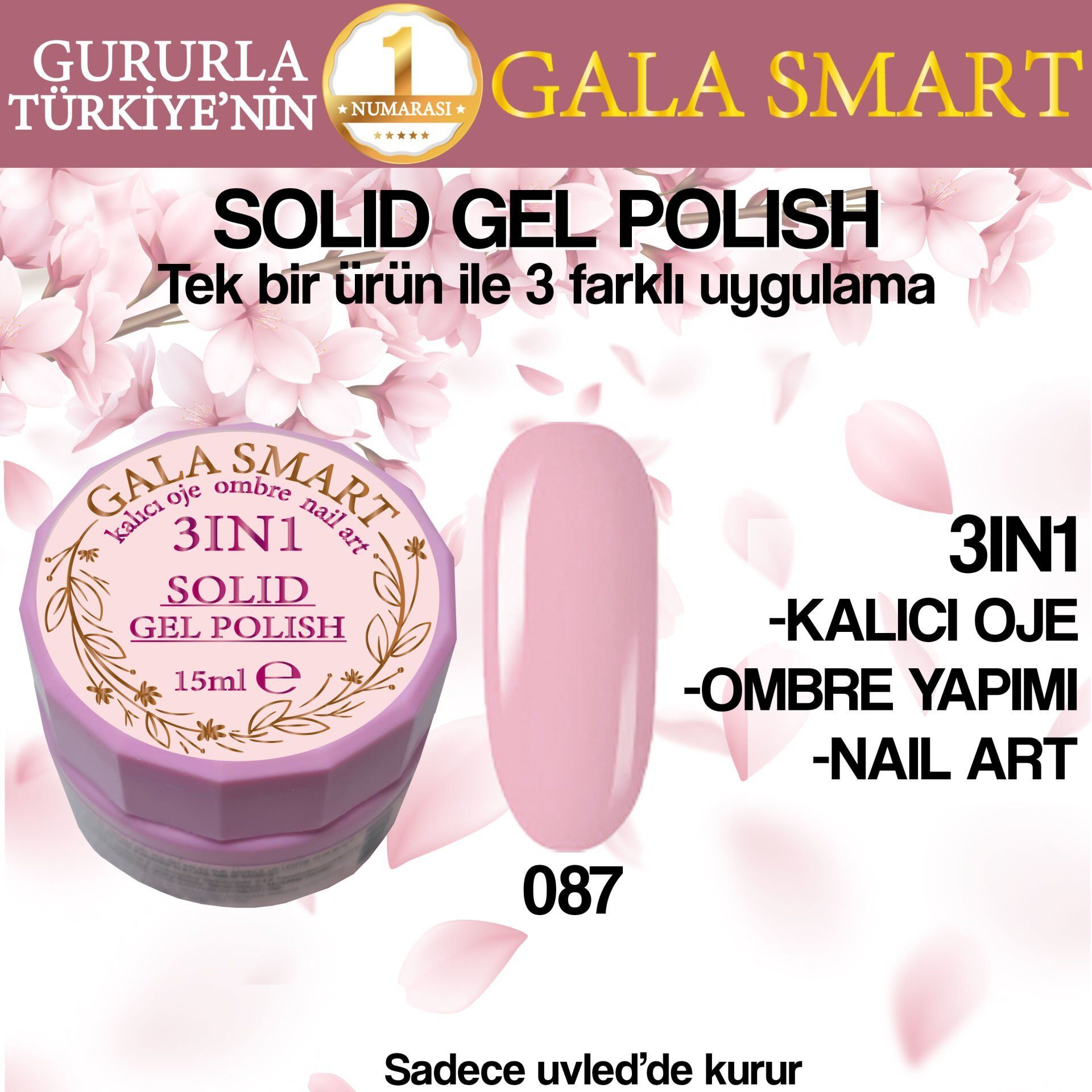 Gala solıd gel polısh 15 ml no 087