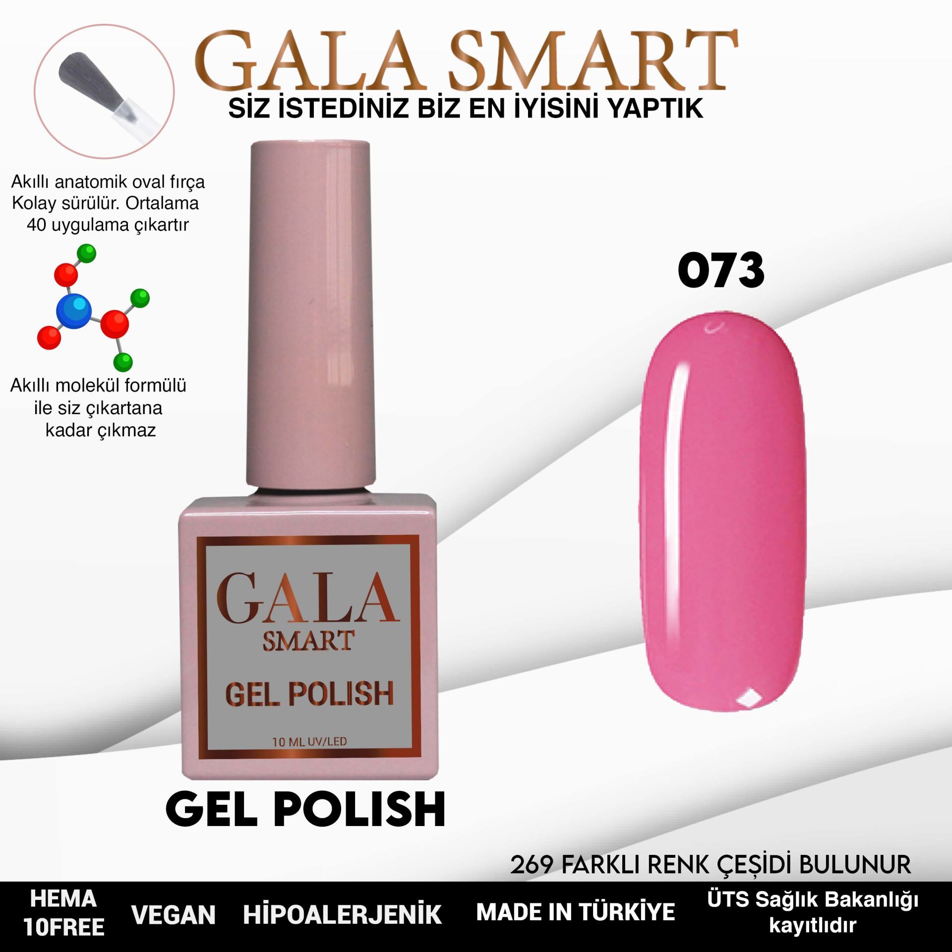 Gala smart classic kalıcı oje 10 mle no:073