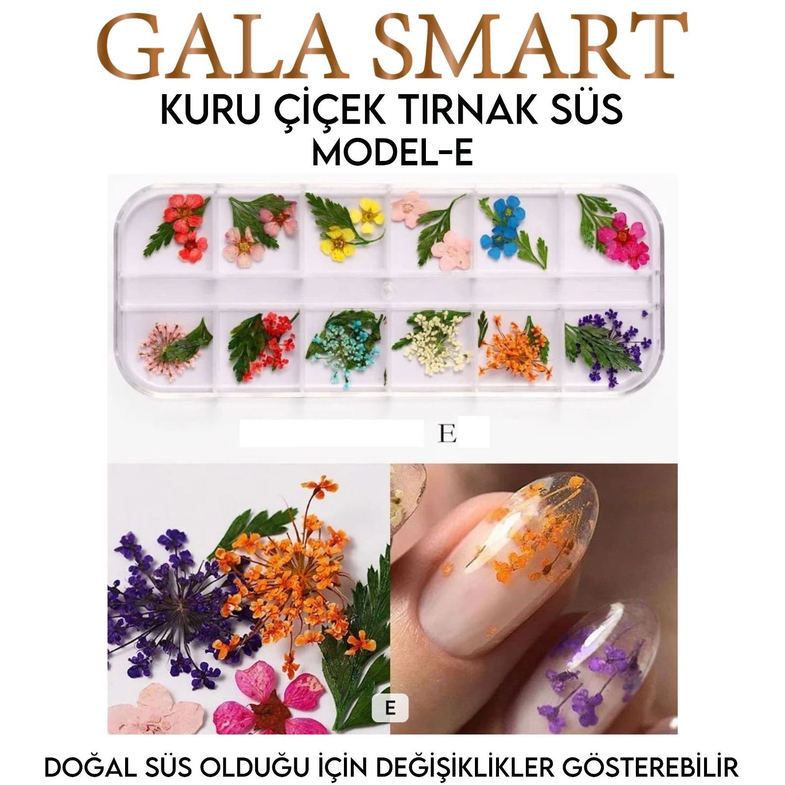 Kuru çiçek tırnak süs - model:e