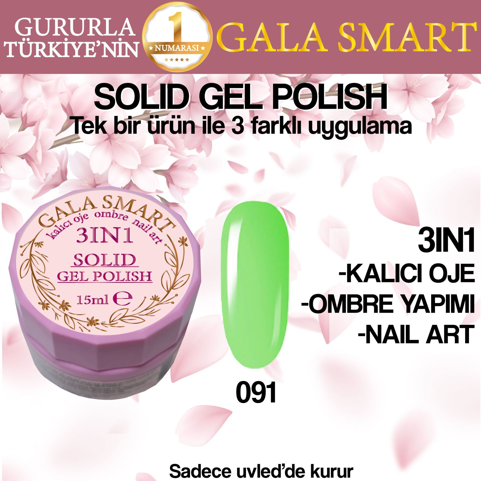 Gala solıd gel polısh 15 ml no 091