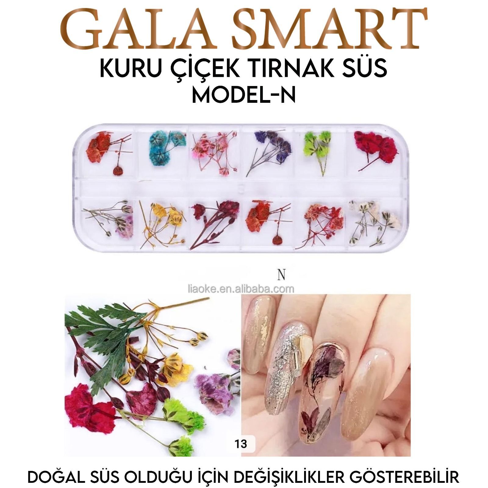 Kuru çiçek tırnak süs - model:n