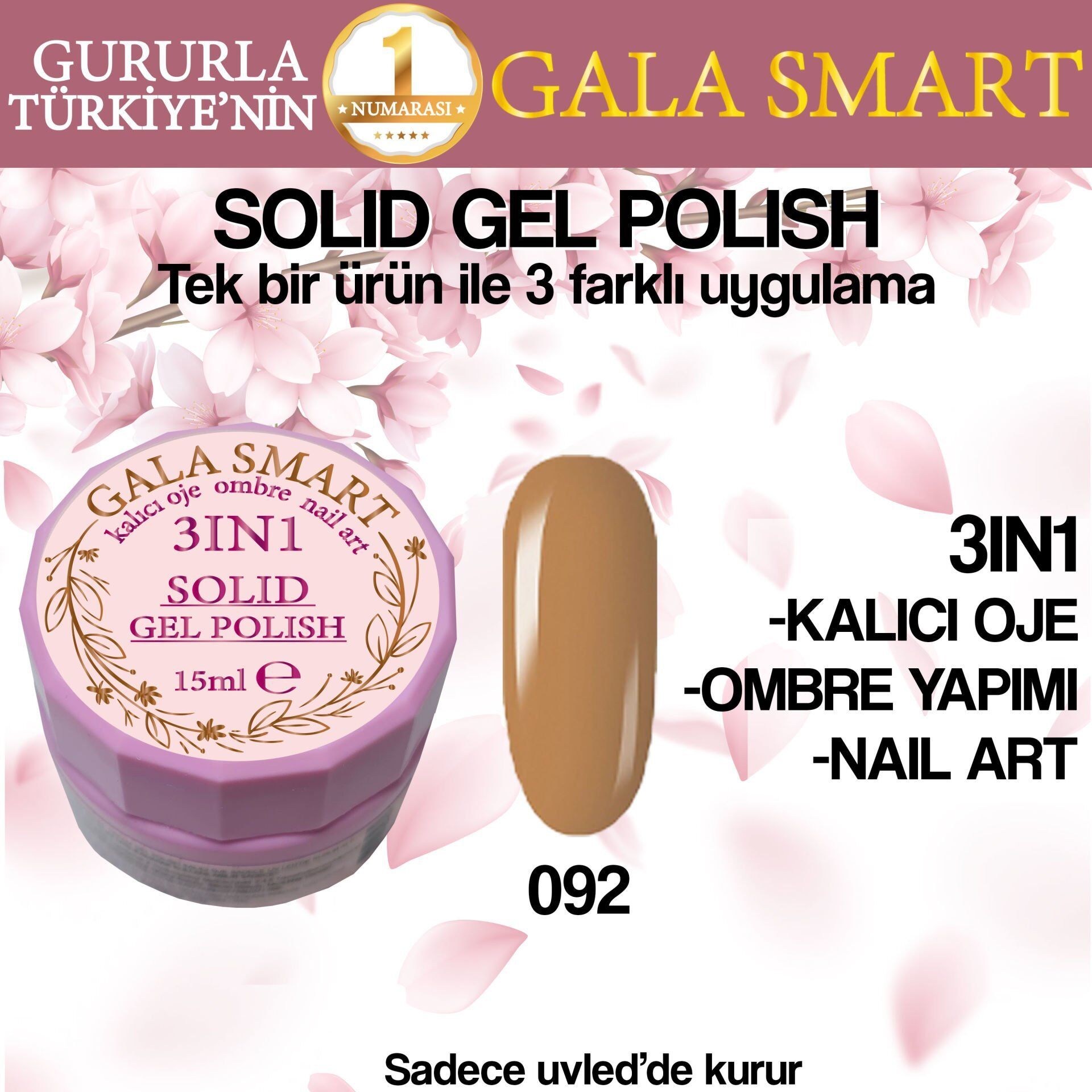 Gala solıd gel polısh 15 ml no 092