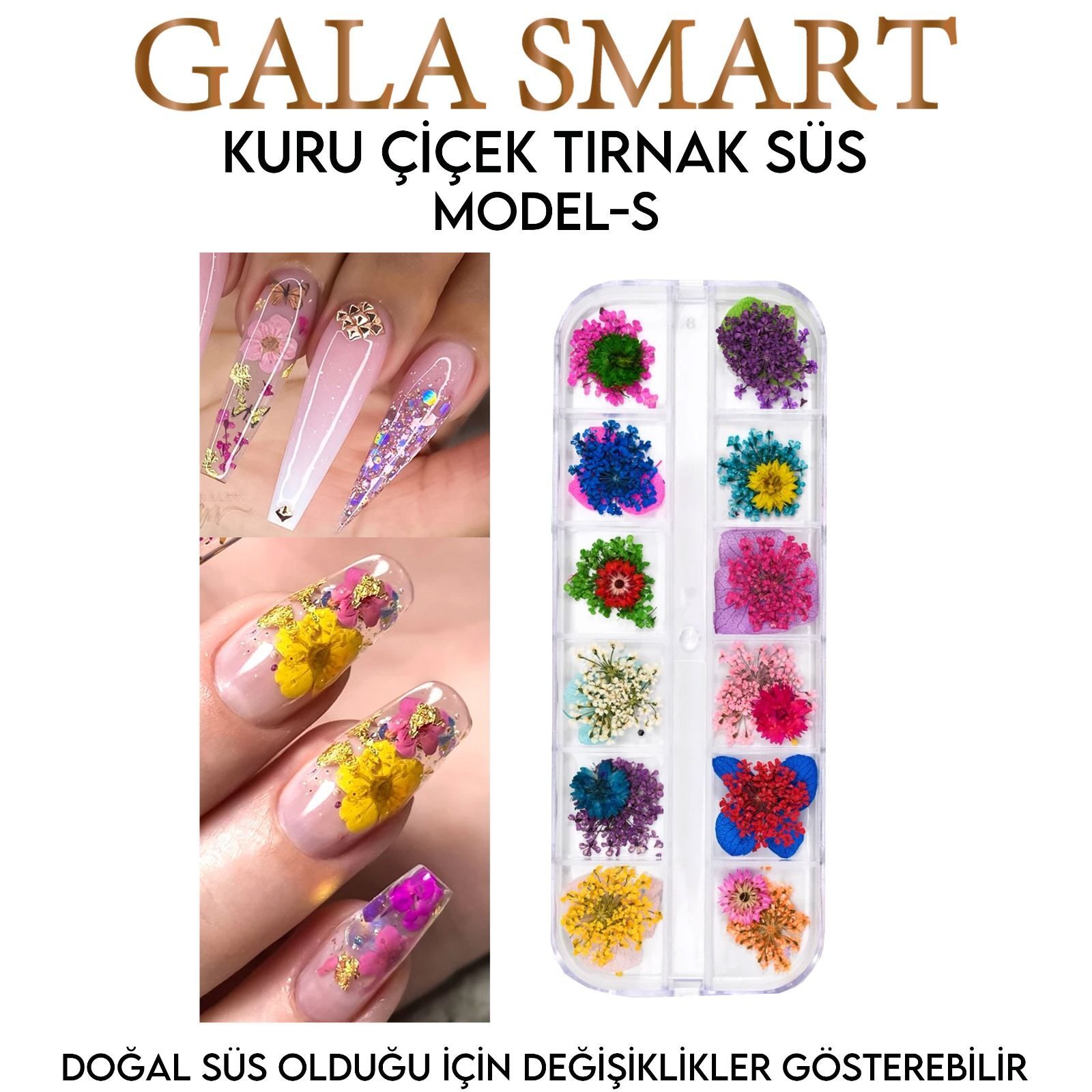 Kuru çiçek tırnak süs - model:s