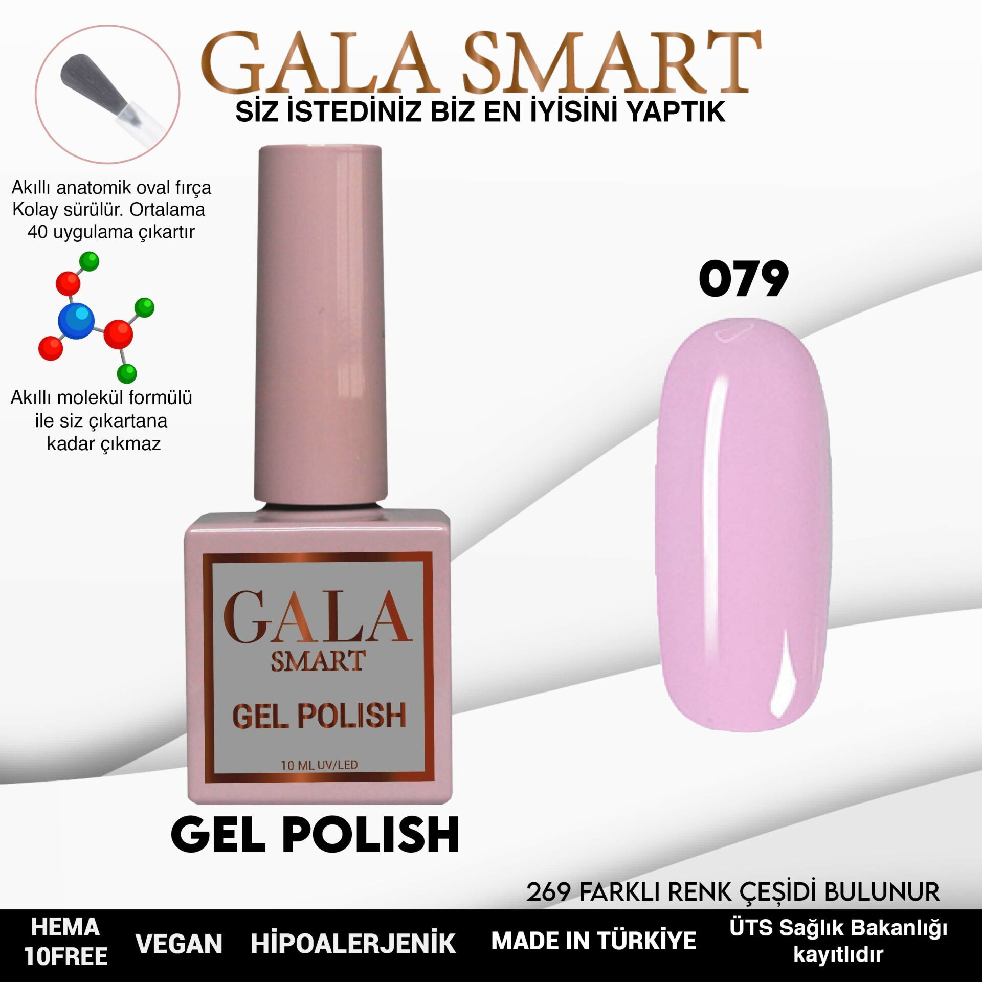Gala smart classic kalıcı oje 10 mle no:079