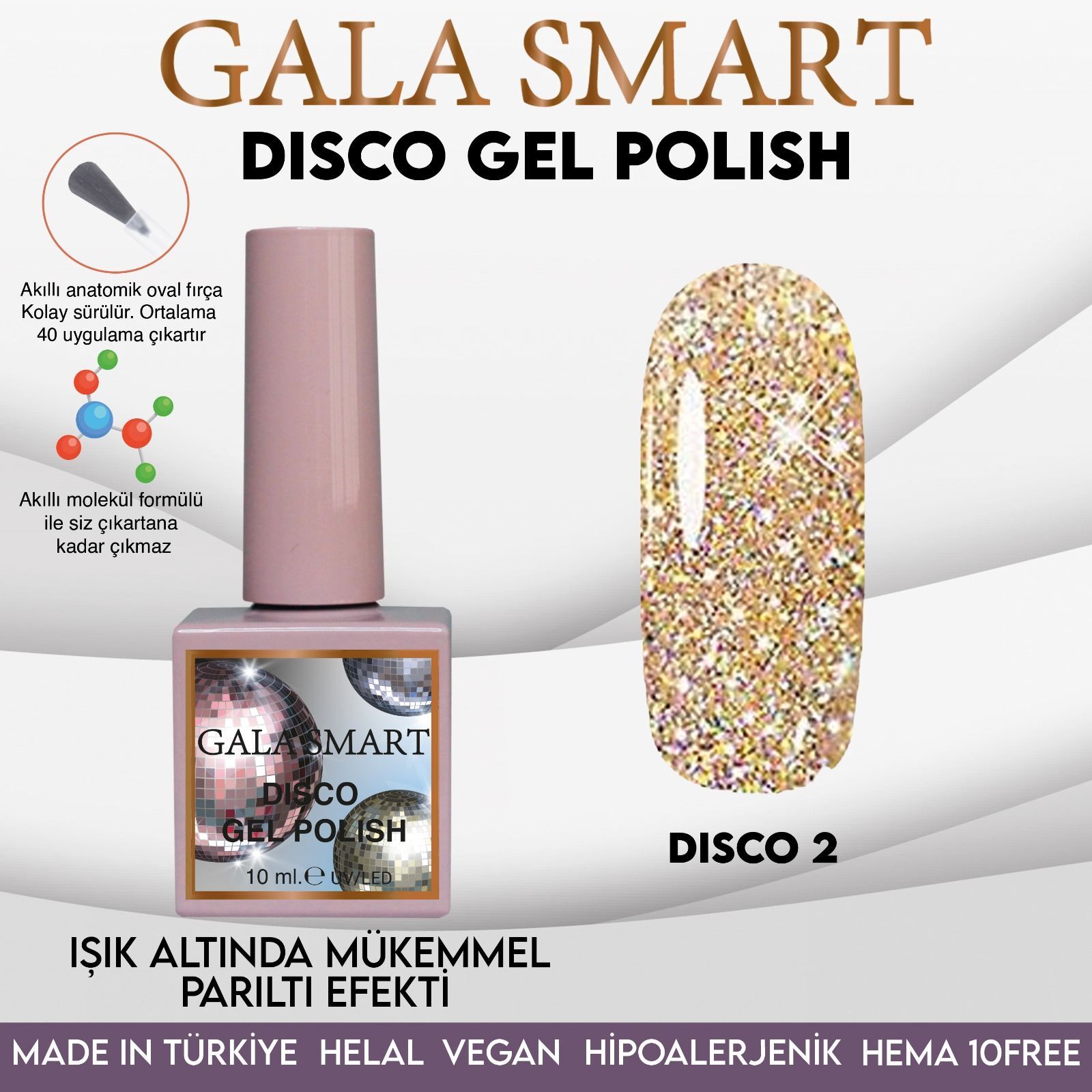 Gala smart disco kalıcı oje 10 ml no:02